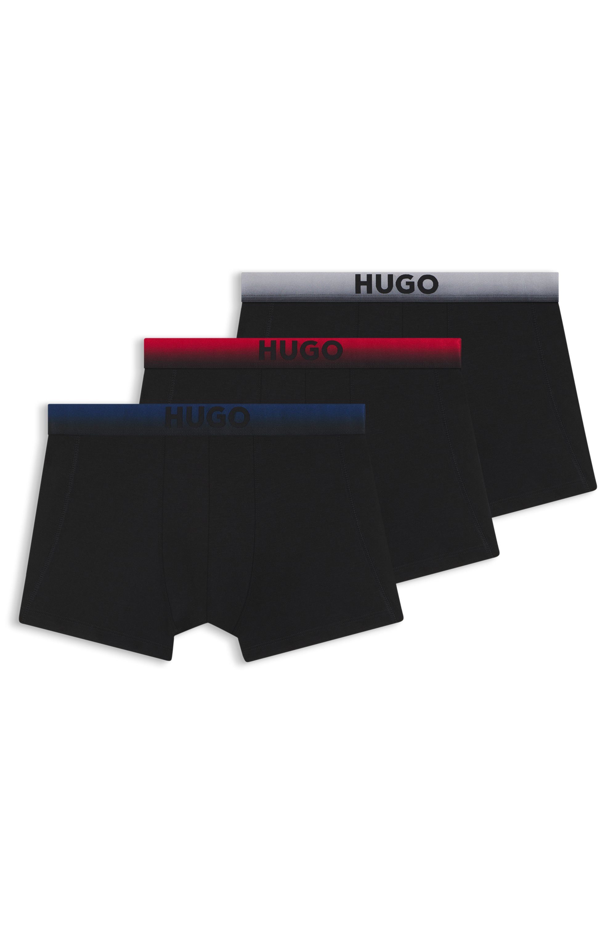 HUGO Trunk (3-St) elastischer Bund mit Sprühfärbemuster und Logo