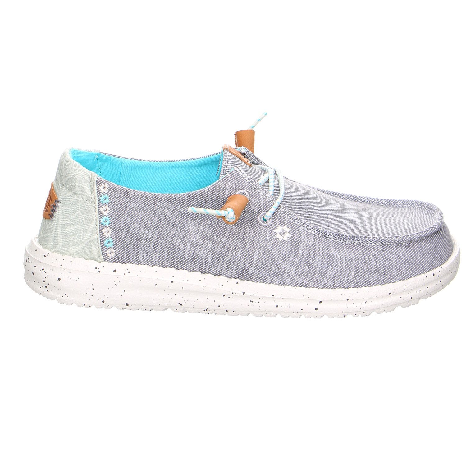 Hey Dude Hey Dude Wendy Heathered Slub Tropical Leinen-Stoff Slipper grau Slipper