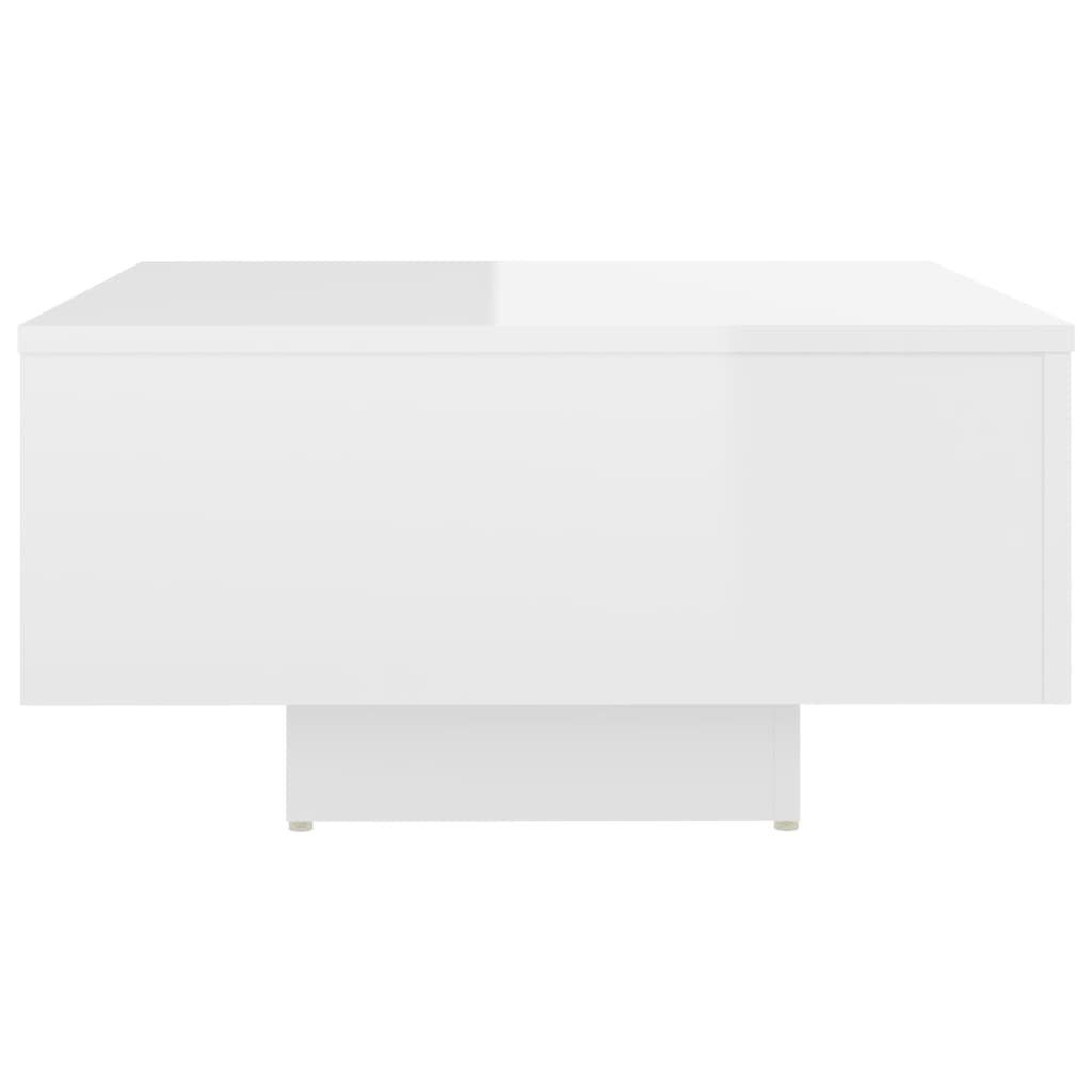 Couchtisch 60x60x31,5 Spanplatte cm Hochglanz-Weiß furnicato