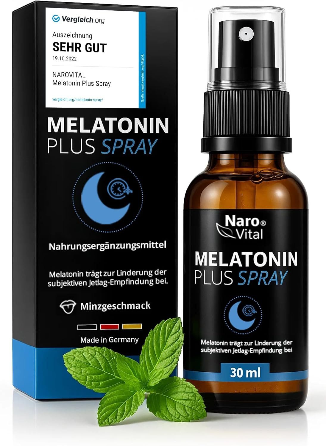 NaroVital Melatonin Einschlafspray Hochdosiert 60 Sprühstöße