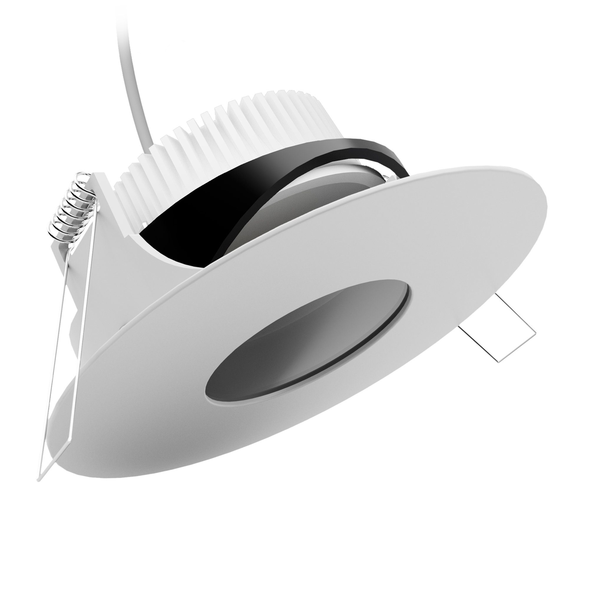 SSC-LUXon LED Außen-Deckenleuchte YOKU flacher Einbauspot IP65 schwenkbar weiss mit LED fourSTEP 230V, Neutralweiß