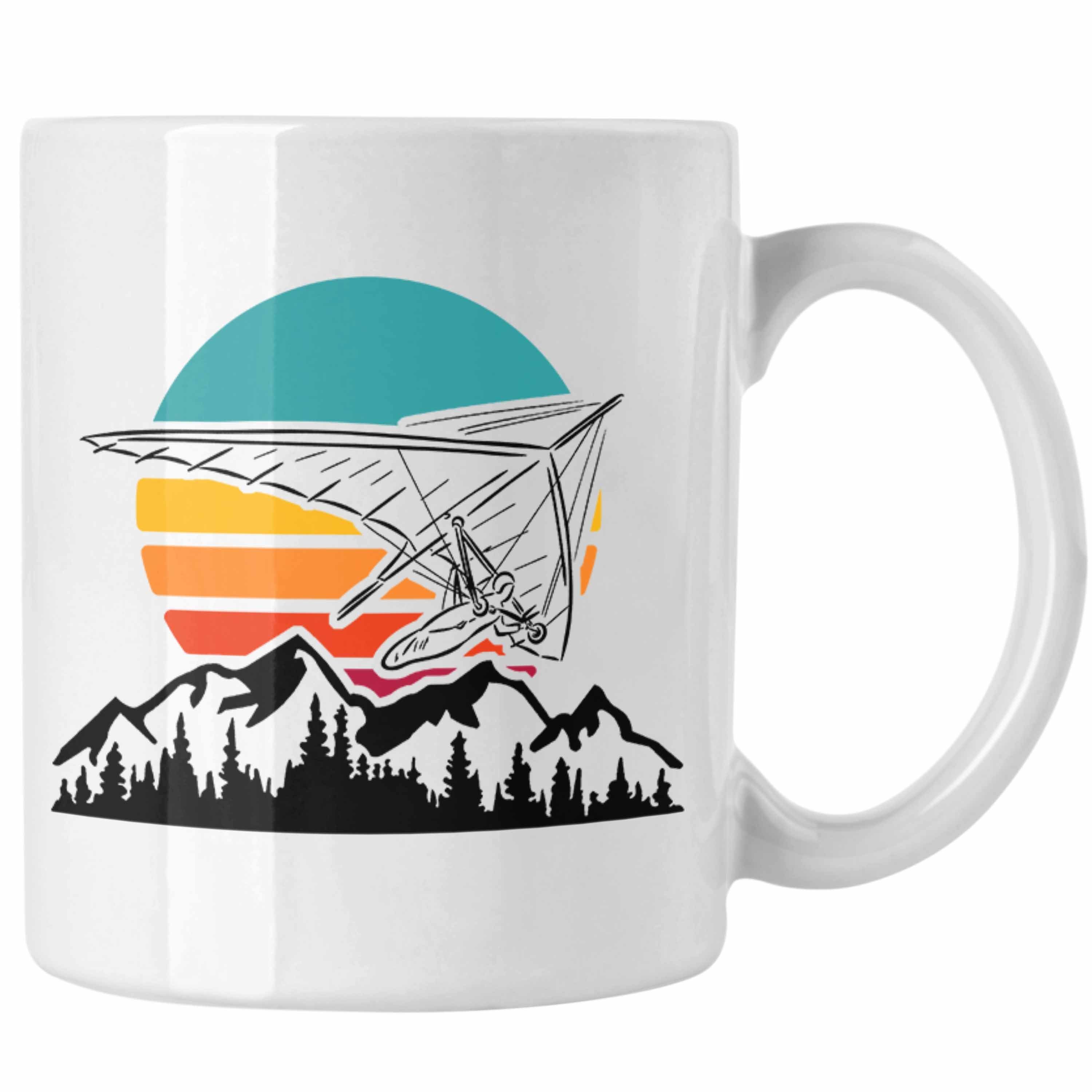 Trendation Tasse Tasse Drachenflieger-Grafik Geschenk Drachenfliegen Drachenflieger Weiss Hän