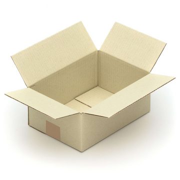 KK Verpackungen Versandkarton, 25 Graskartons 250 x 175 x 100 mm Nachhaltig Karton Postversand Braun-Grün