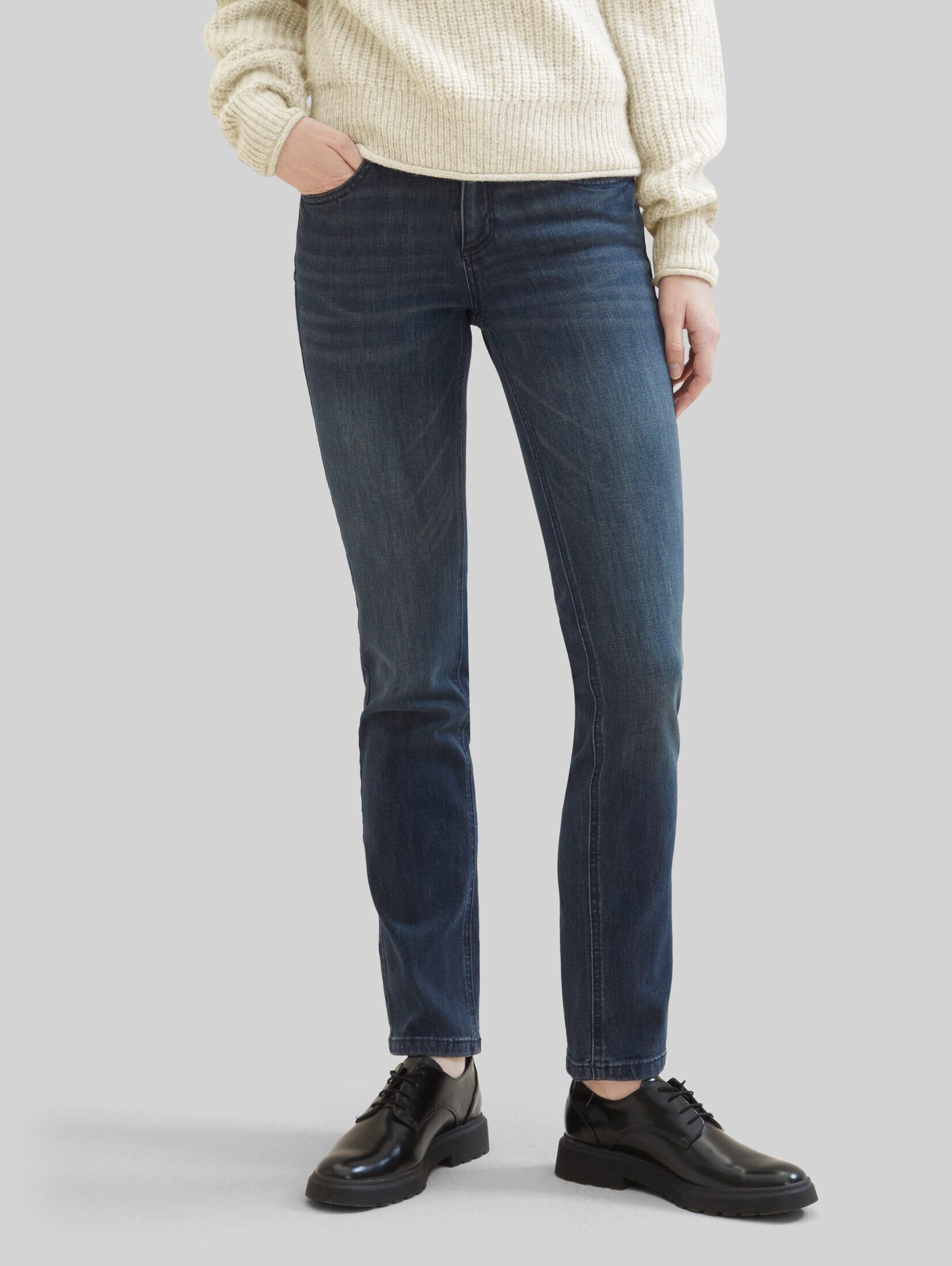 TOM TAILOR Straight-Jeans Jeanshosen TTALEXA STRAIGHT Jeans