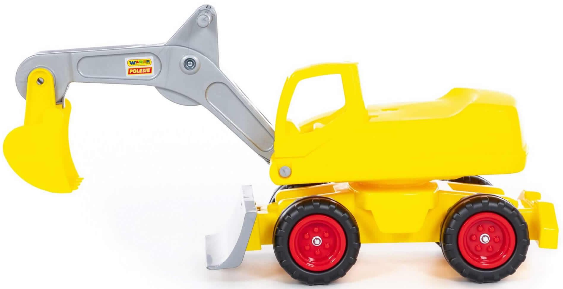 WADER QUALITY TOYS Spielzeug-Aufsitzbagger MEGA-Bagger Sitzbagger bis 80 kg 84 cm