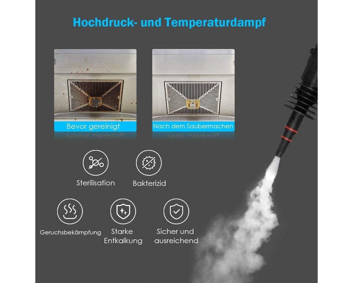 COSTWAY Dampfreiniger, 1050 W, mit 9 Zubehörteilen, 3 bar, 350ml