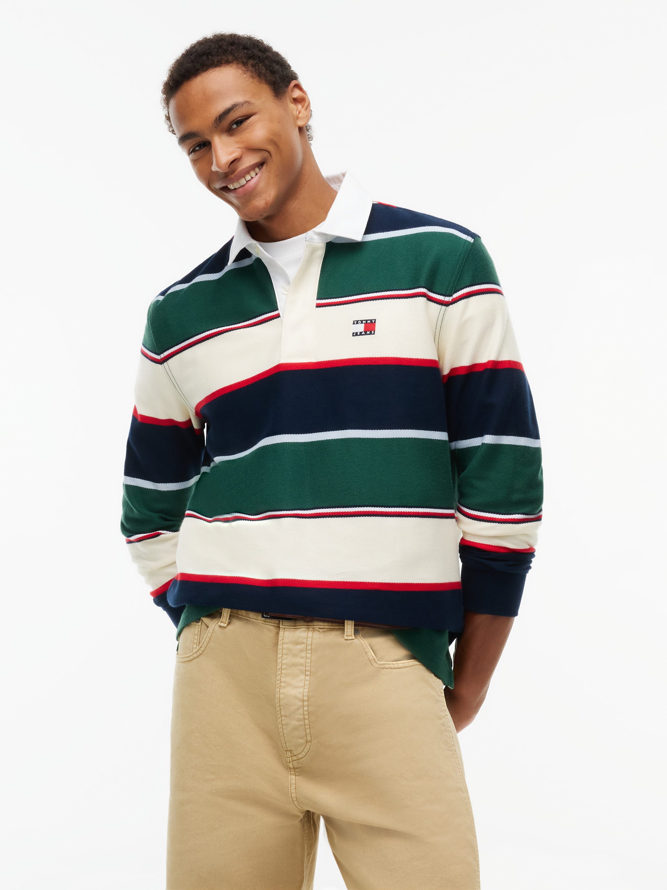 Tommy Jeans Rugbyshirt TJM RELAXED VARSITY STRIPE RUGBY