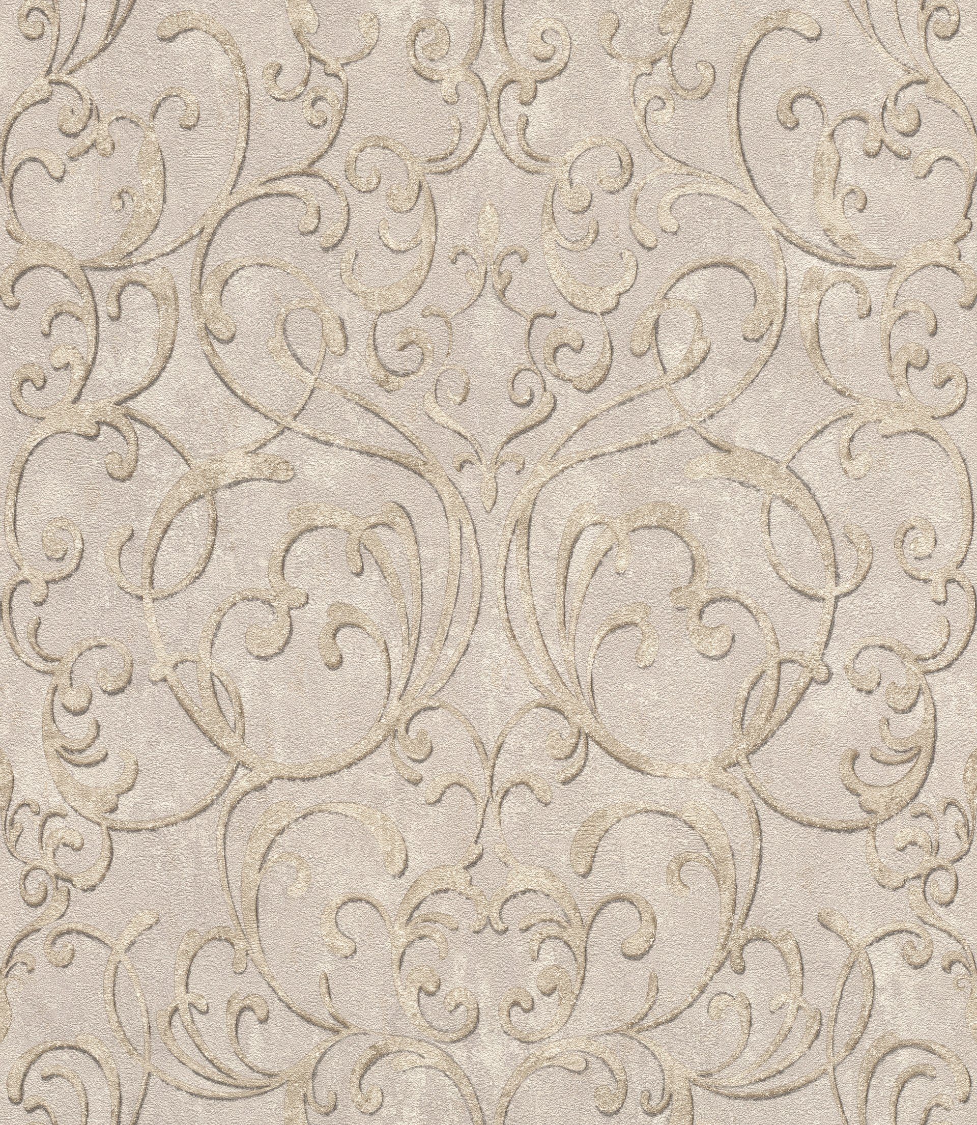 Rasch Vliestapete Tapetenwechsel II, Barock, St), mit (1 beige Barock-Optik