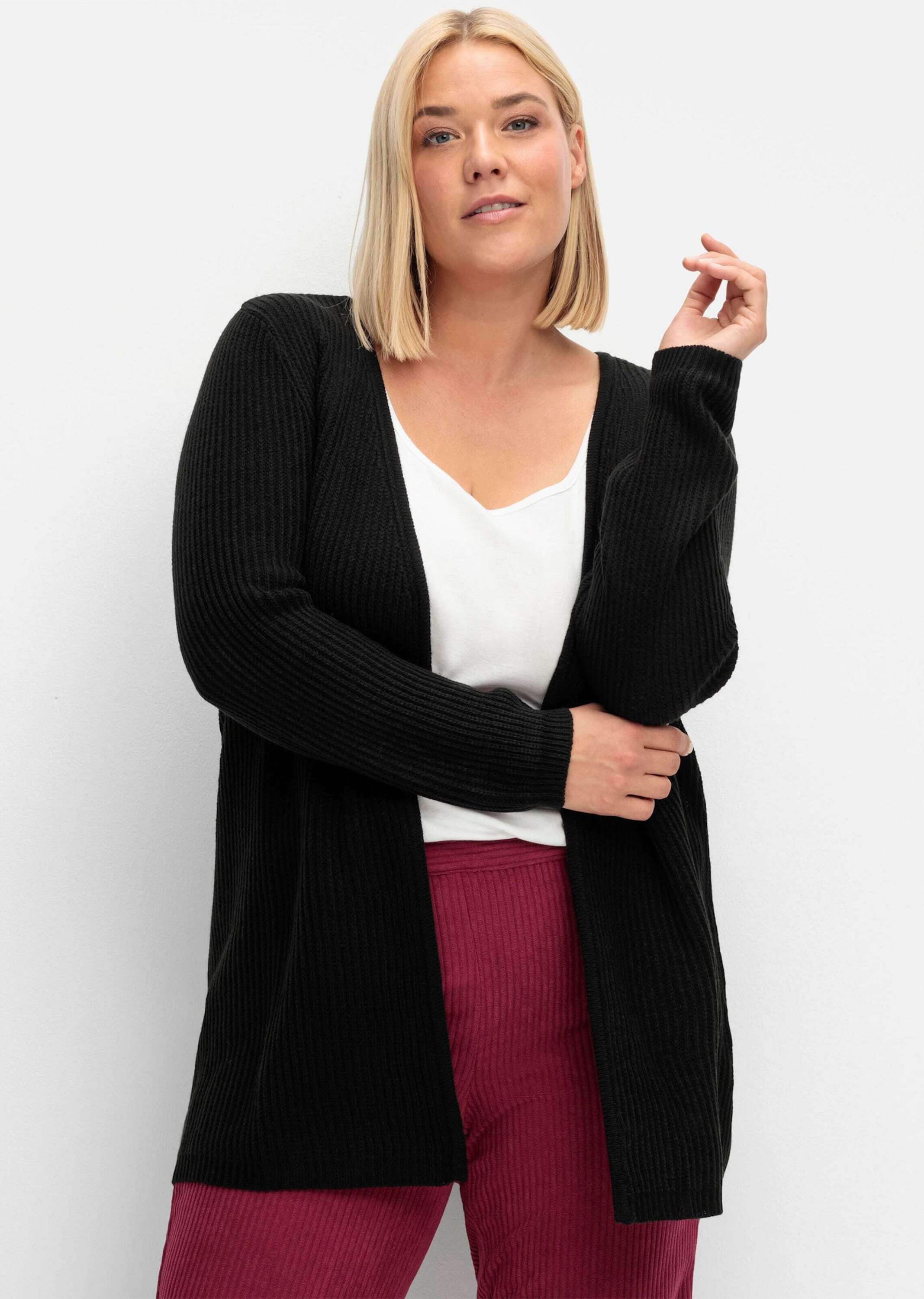 Sieh an! Strickjacke Long-Strickjacke Langarm Sonstiger Warencharakter