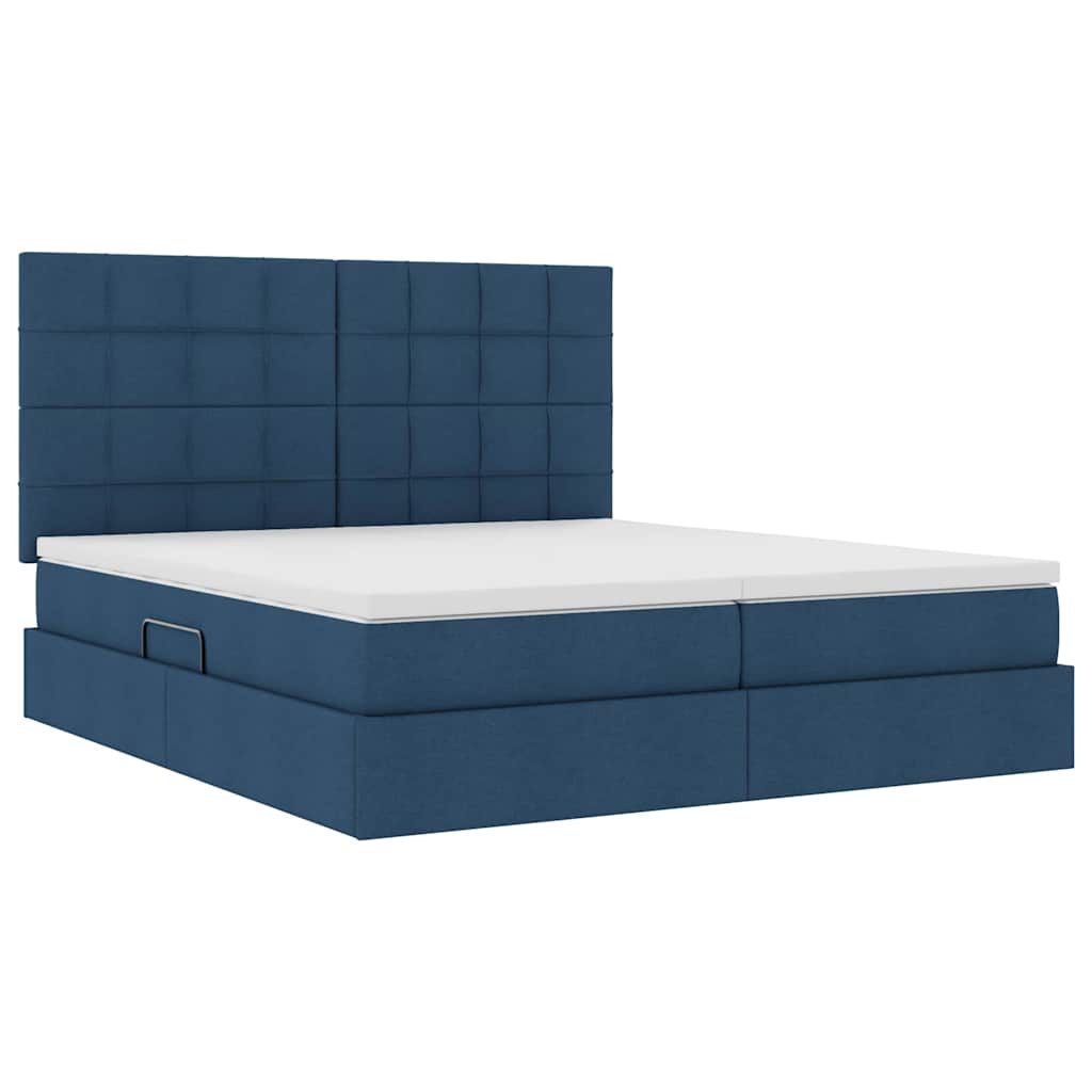 vidaXL Bed Storage Bed with Mattress Blue 180 x 200 cm Faux Leather (1-piece)
