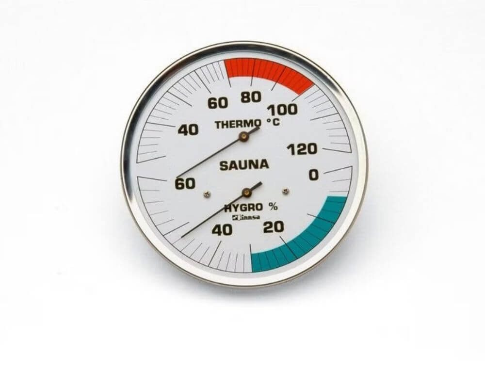 Finnsa® GmbH Hygrometer Sauna-Hygrotherm mit 130 mm Skala - mit Flansch