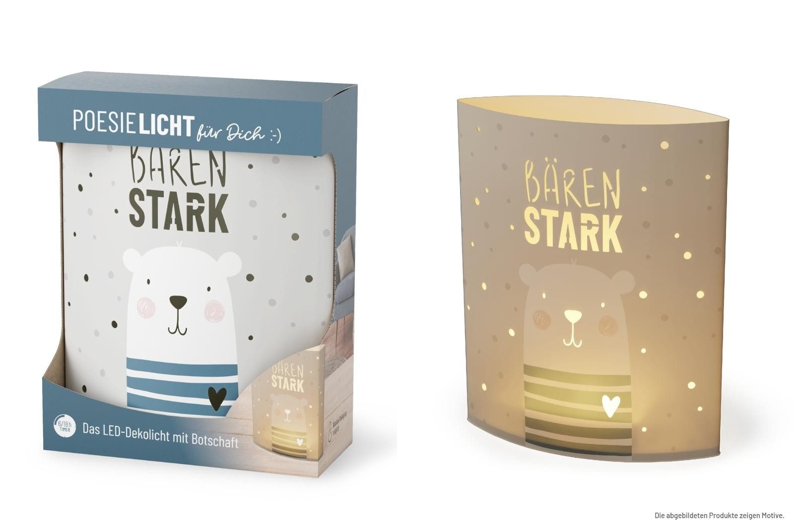 La Vida LED Nachtlicht Deko Lampe Leuchte Batterie Poesielicht la vida Geschenk Bär 6293321, LED fest integriert
