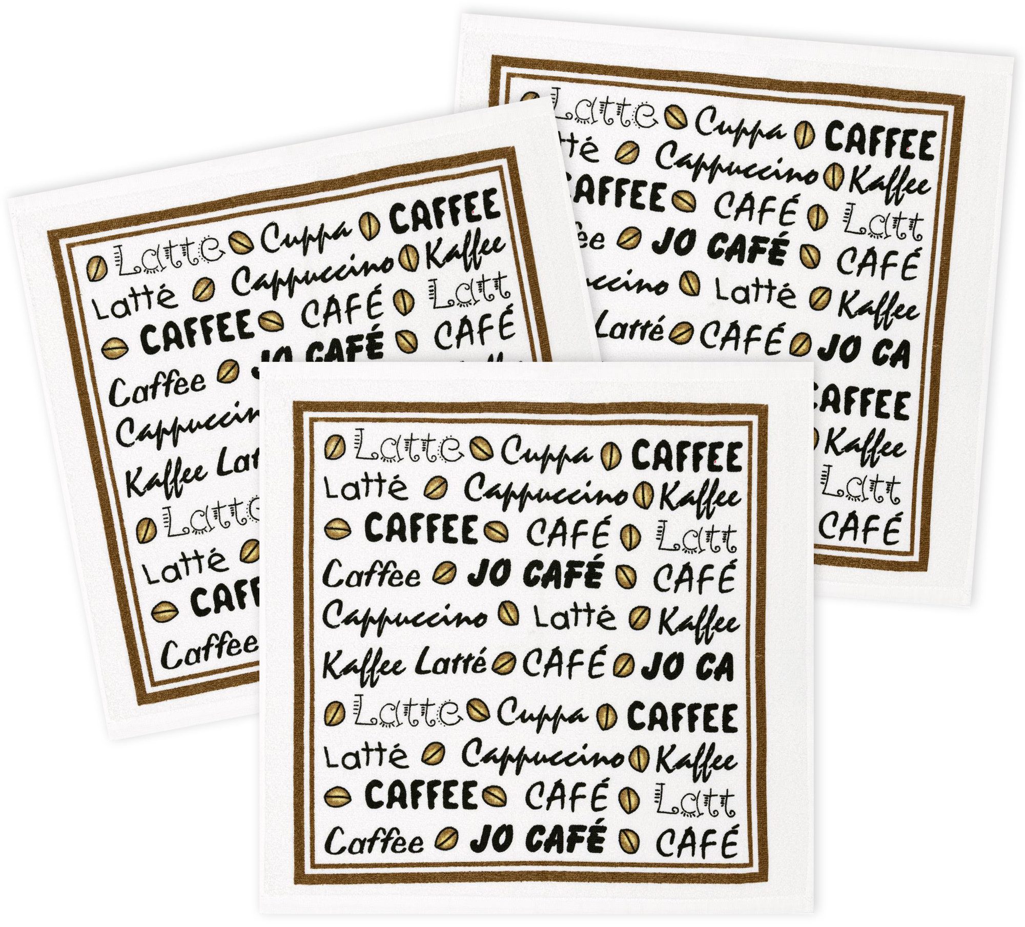 Kracht Geschirrtuch Kaffee Latte, (3-tlg., 3-teilig), günstig online kaufen