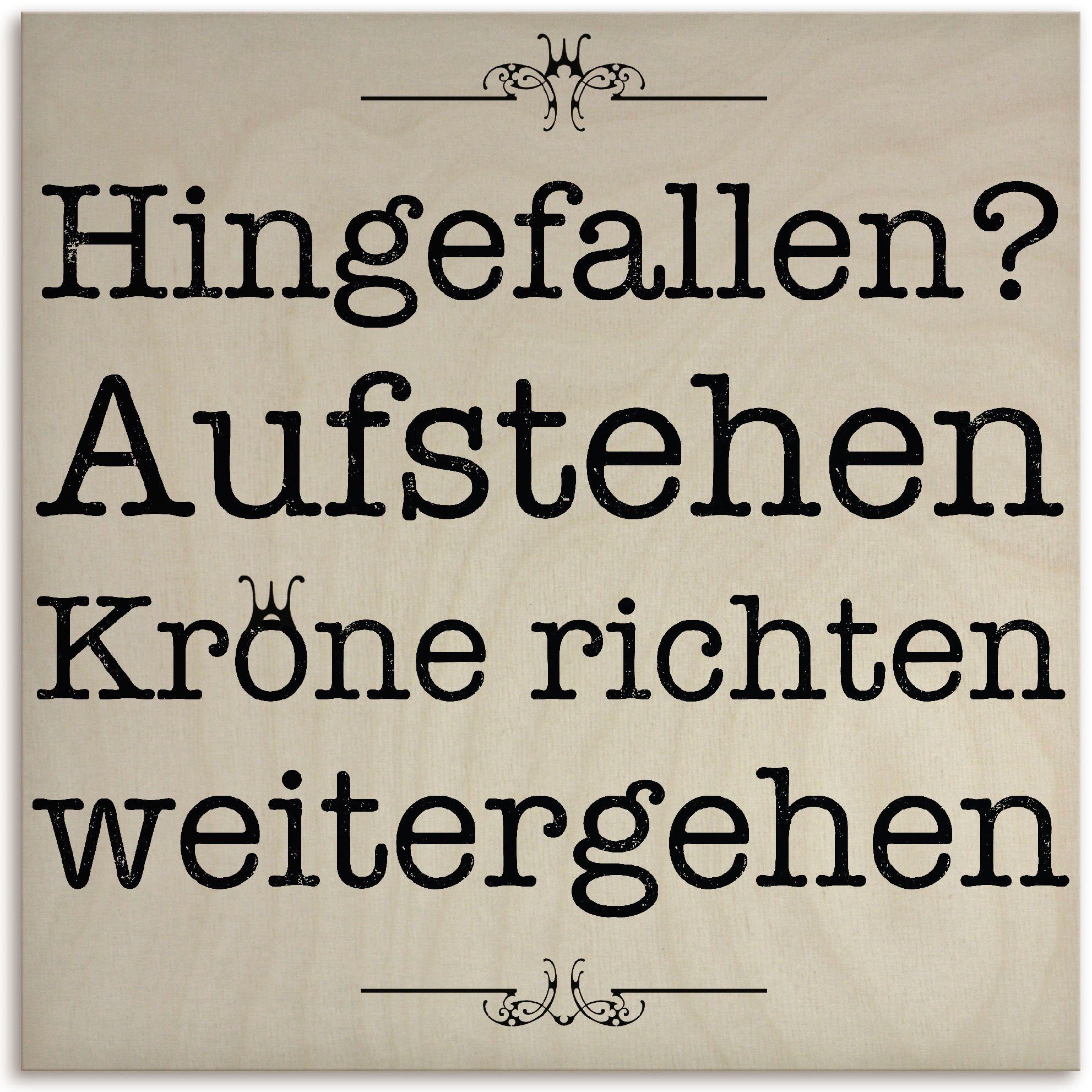 Artland Holzbild Hinfallen & Aufstehen, Sprüche & Texte (1 St