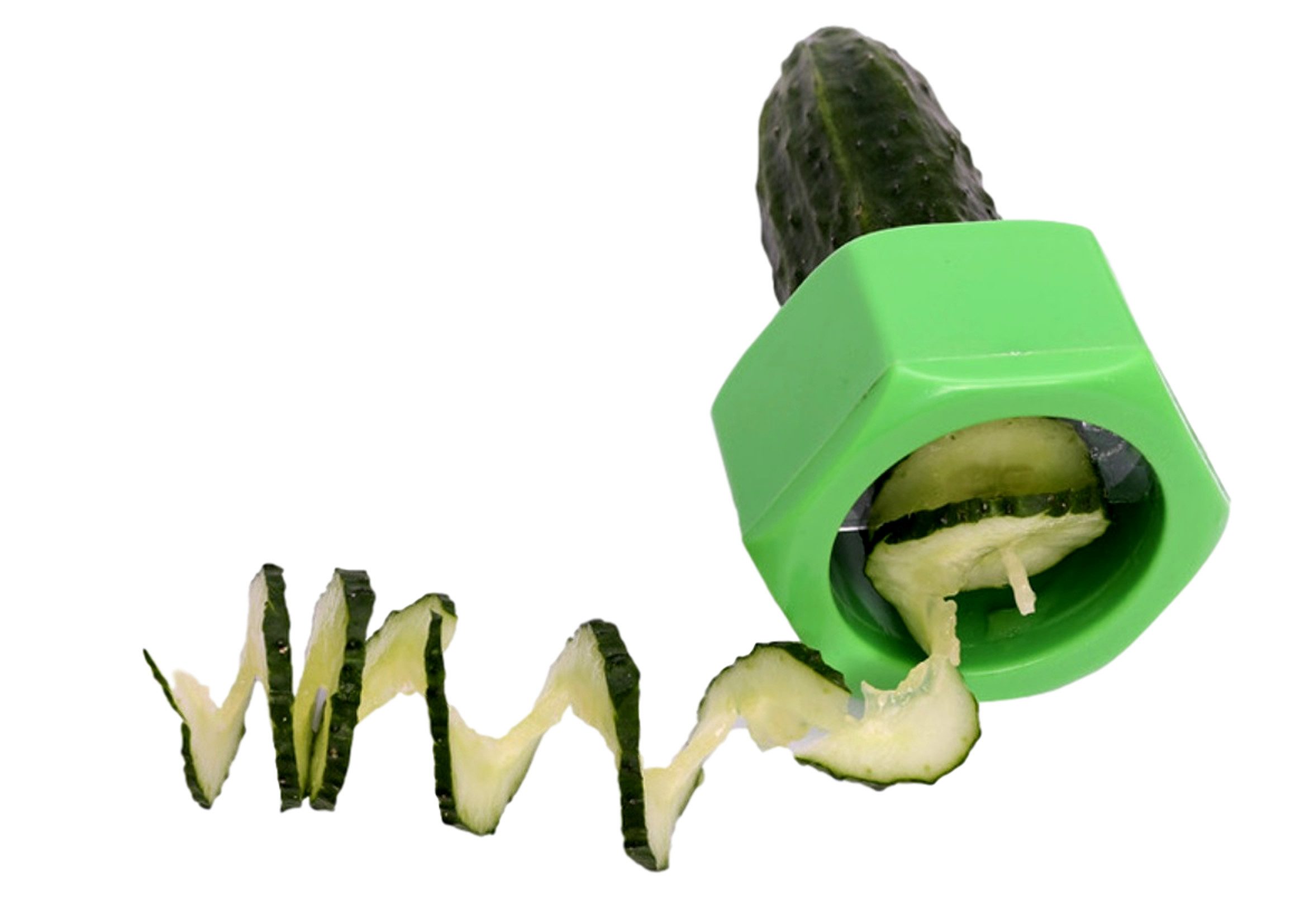 BAYLI Pizzaschneider Gurkenreibe Spiralschneider manuell – Gemüseschneider für Gurken
