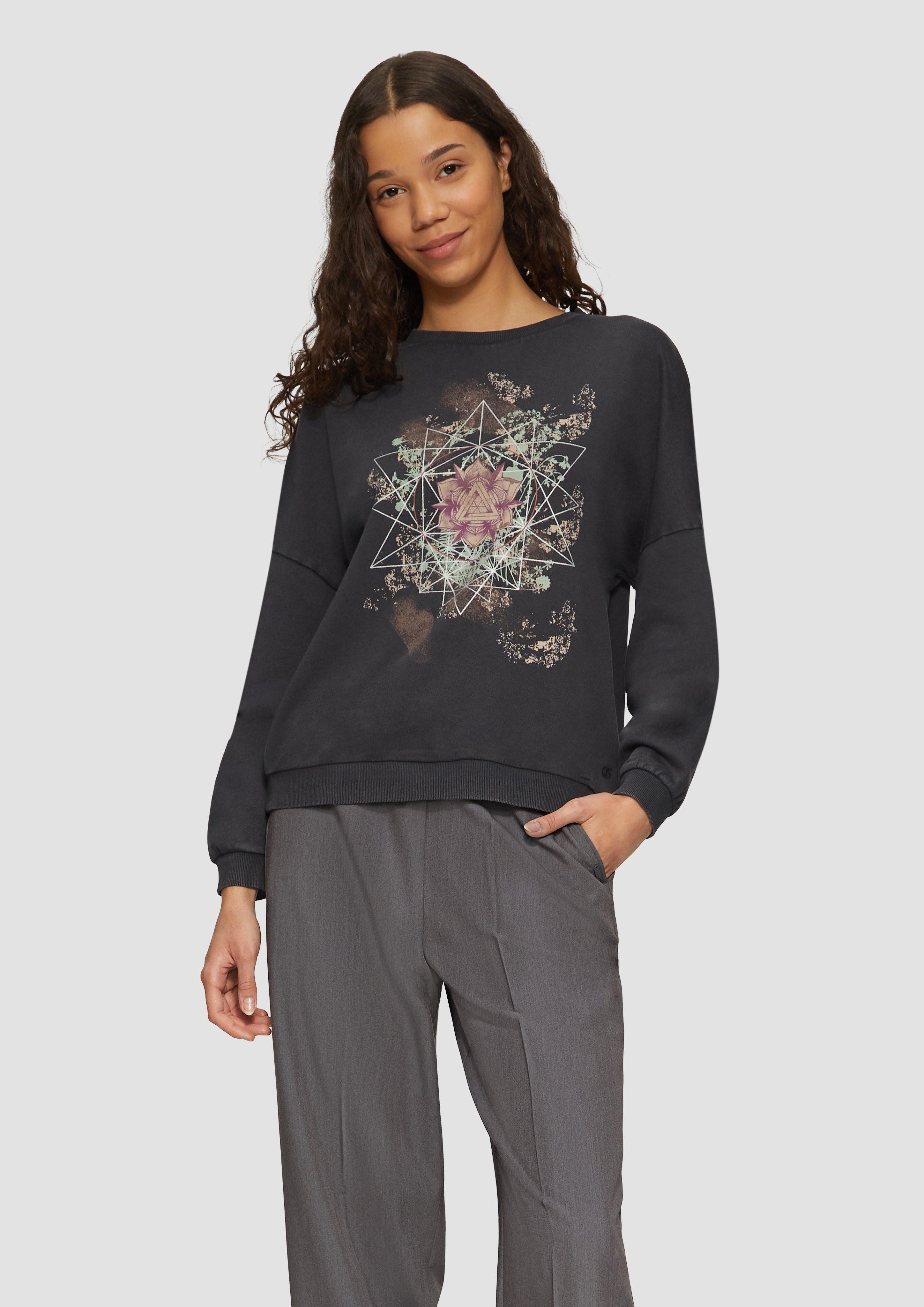 Sweatshirt Gewaschenes Sweatshirt mit überschnittenen Schultern