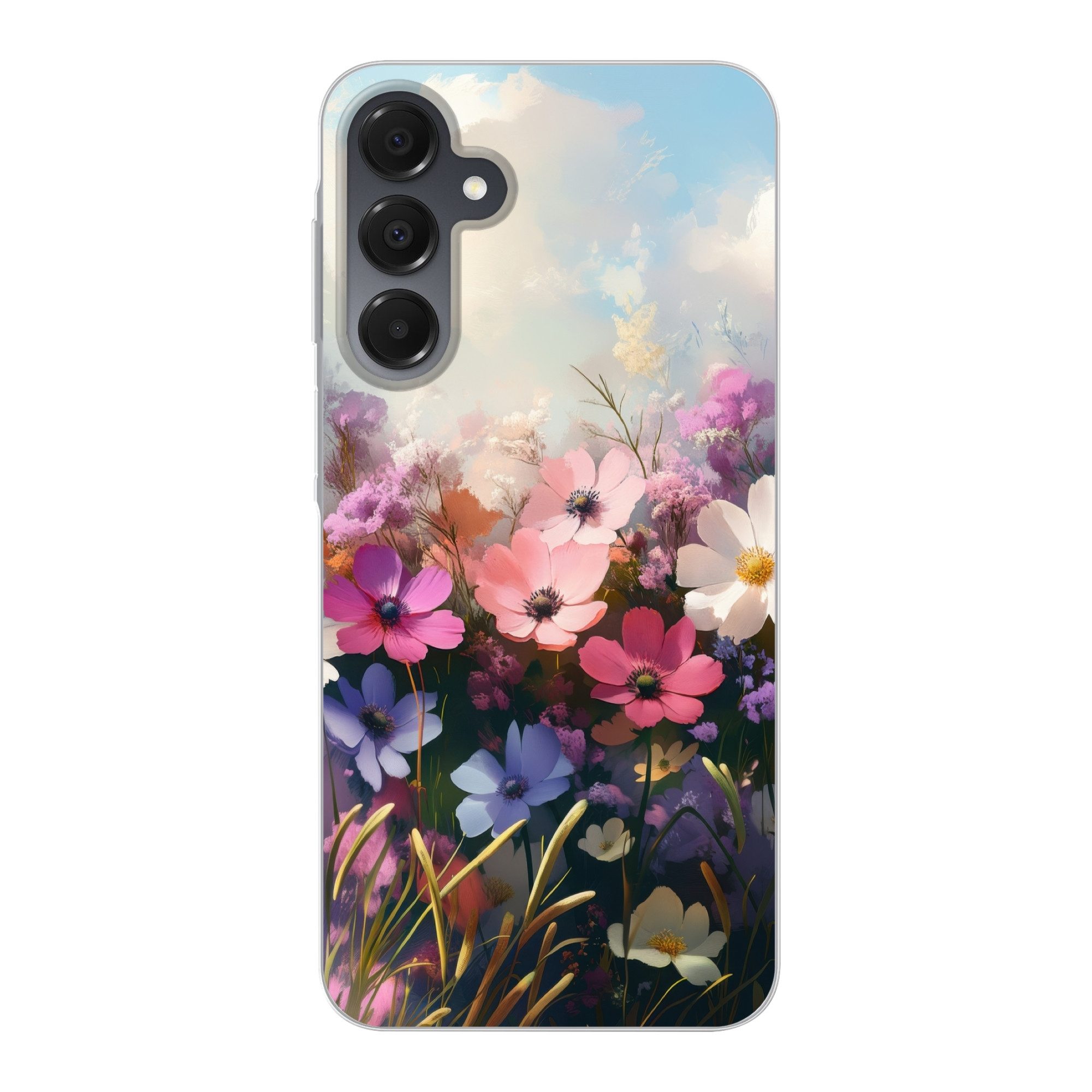 MuchoWow Handyhülle für Samsung Galaxy A16 5G Blumen - Bunt - Blühend, Phone Case, Silikon, Schutzhülle Dünn