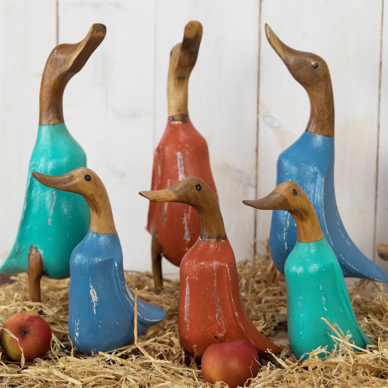 DESIGN DELIGHTS Skulptur HOLZ ENTE "DUCK", Altholz massiv, 2-teilig, Deko Figur Schnitztfigur