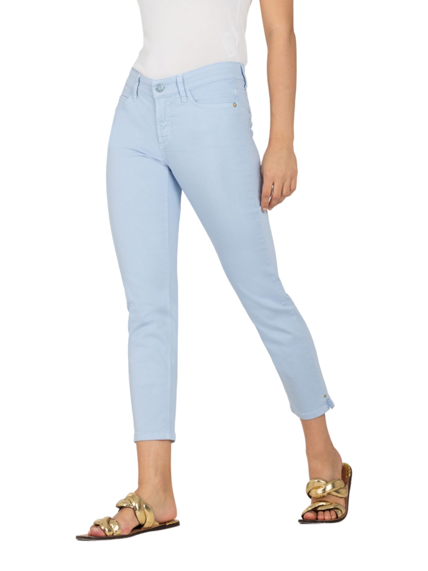Cambio Stretch-Hose blau,Casual,Baumwolle,Unifarben,Slim Fit,Mittel