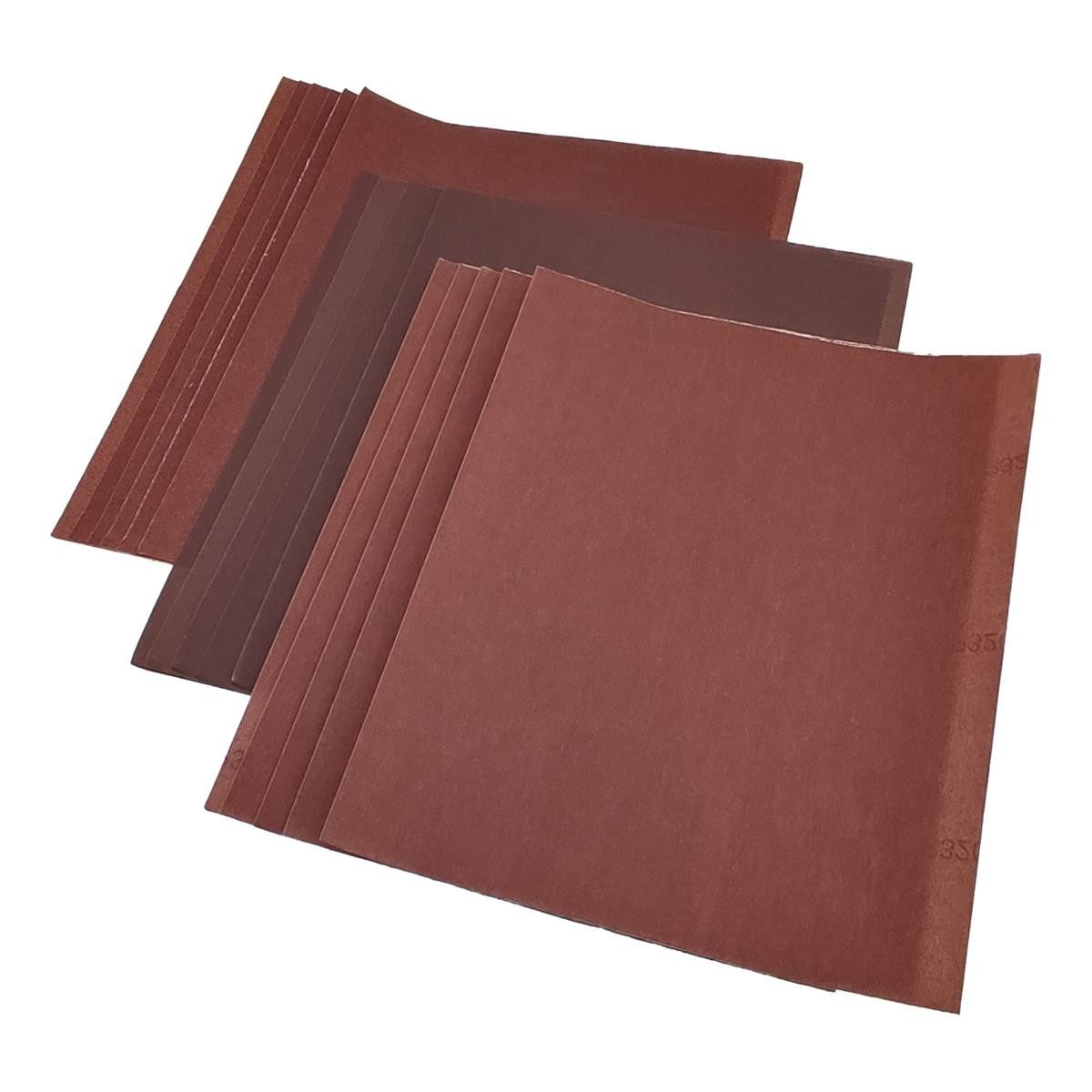 varivendo Schleifpapier Schleifpapier 15er Set Rot C-Papier P220 P240 P320, (Set, 15 St., Schleifpapier), Schleifbogen Schleifstreifen Schmirgelpapier Sandpapier Schleifmittel
