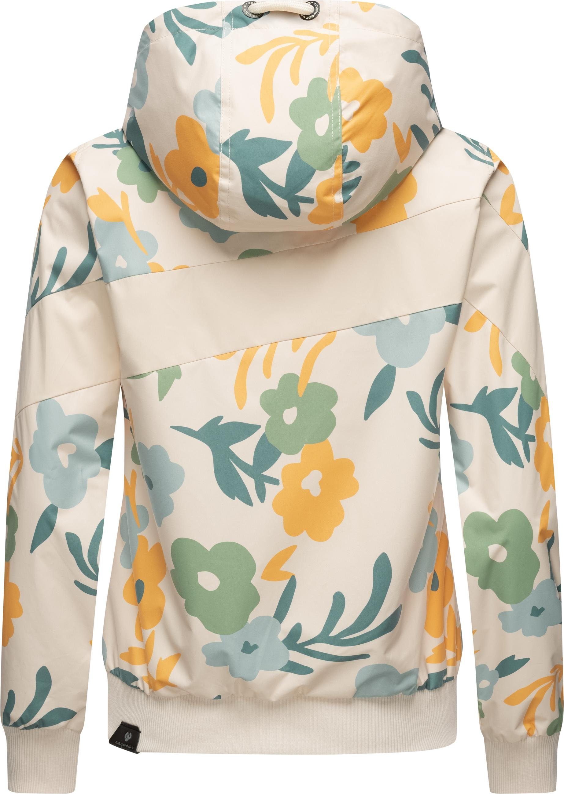 Ragwear Outdoorjacke Nuggie Block Flower modische Damen Freizeitjacke mit floralem Print