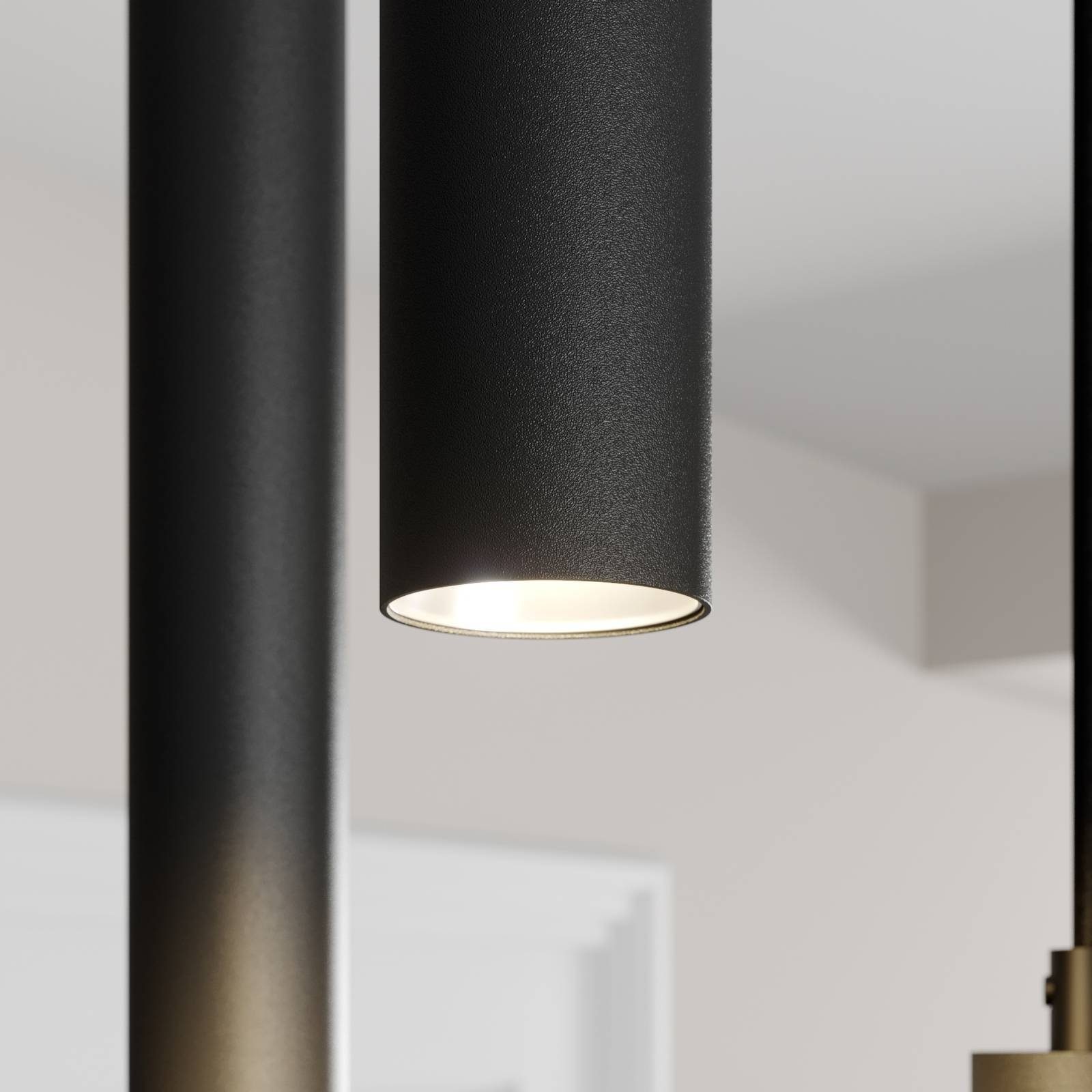 Aluminium, Schwarz LED-Leuchtmittel inkl. Franka, 3 flammig, 9005), Arcchio (RAL LED-Hängeleuchte Leuchtmittel warmweiß, verbaut, Modern, fest