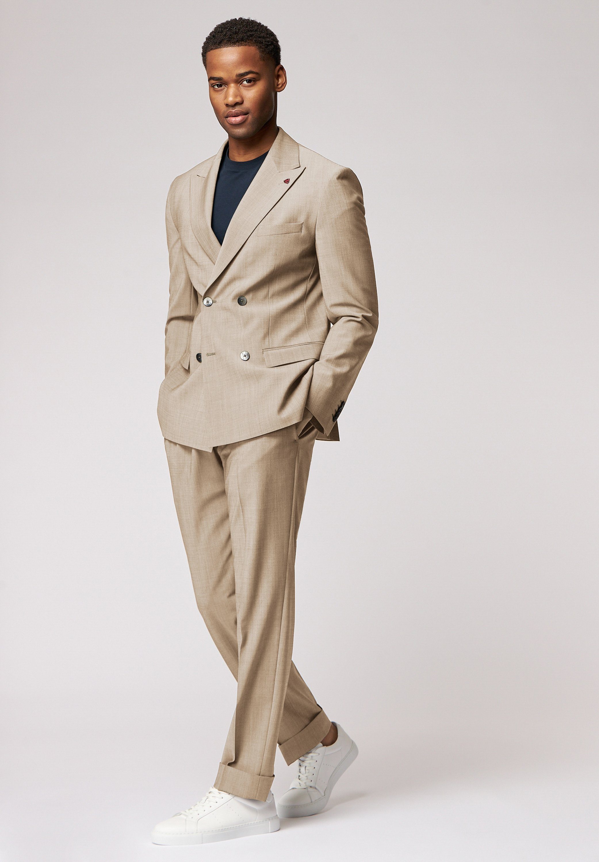 Roy Robson Hosenanzug 2-Reiher Anzug im Slim Fit LIGHT GOLD | Anzüge