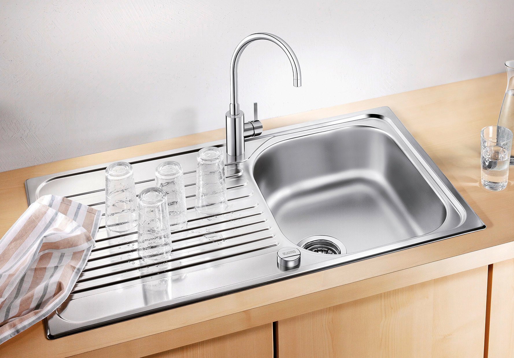 Blanco Edelstahlspüle TIPO 45 S, eckig, 50/86 cm, (1 St), zum wechselseitigen Einbau geeignet
