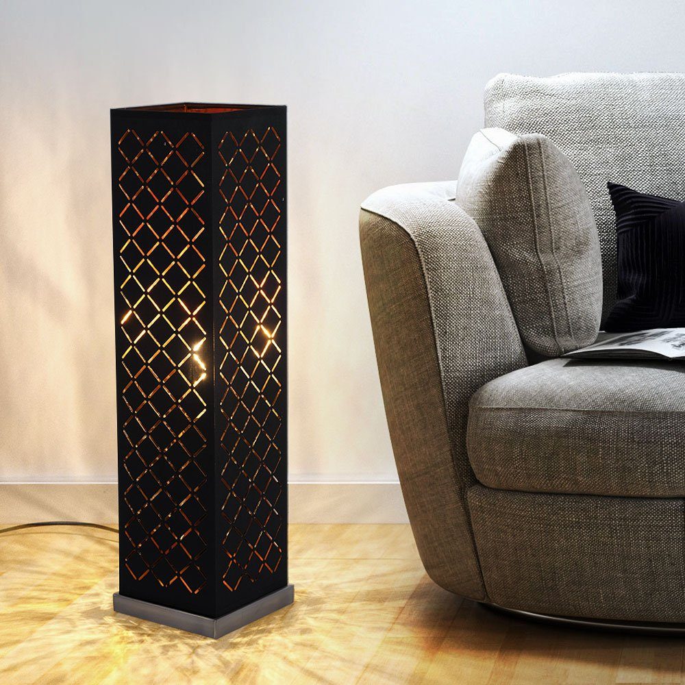 LED Blatt etc-shop schwarz Textil Zimmer Design Tisch inklusive, Warmweiß, Lampe Tischleuchte, Leuchtmittel Gold Wohn