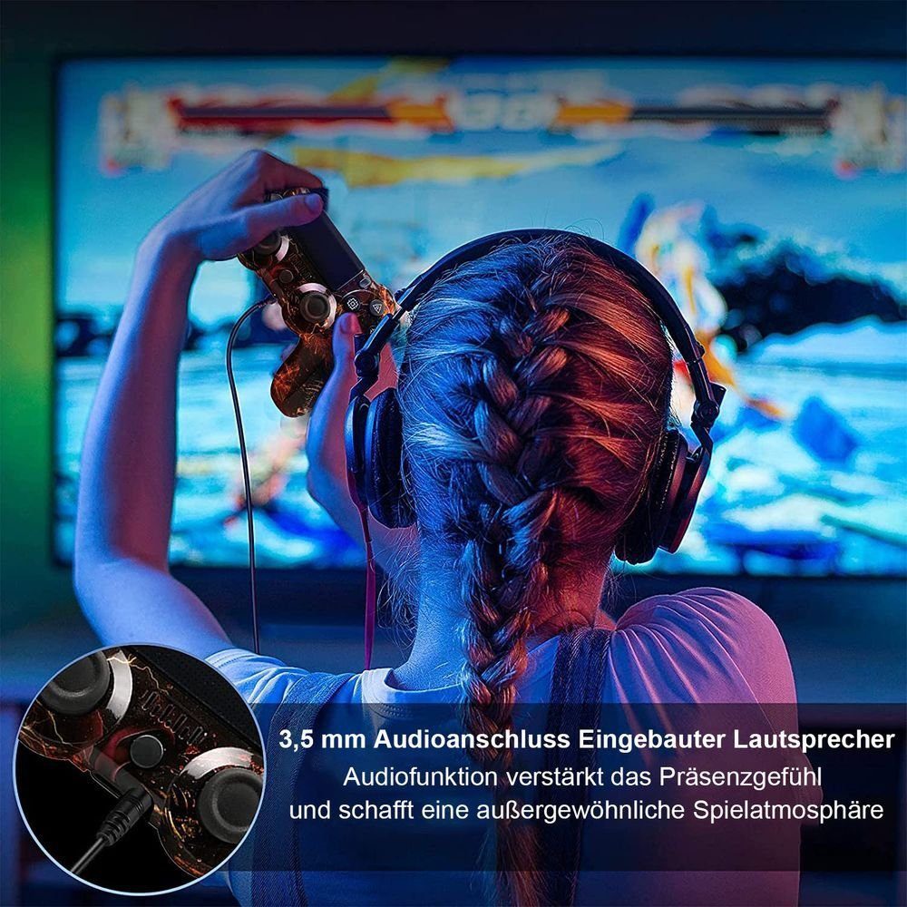KINSI Wireless Gamepad, Controller, Bluetooth, für PS4 PlayStation 4-Controller (Doppelte Vibration, wiederaufladbare Batterie)