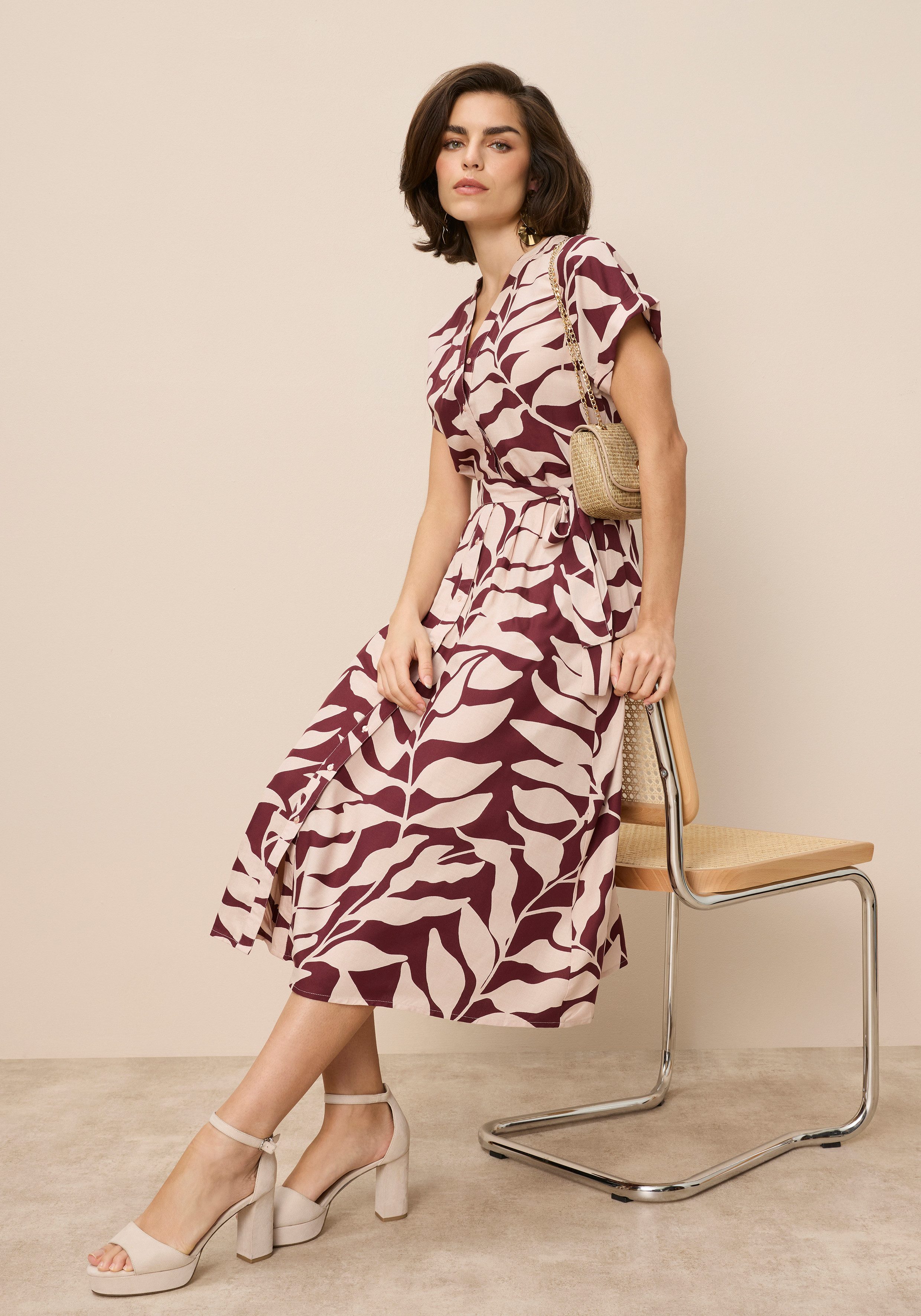 Tamaris Hemdblusenkleid (Set, 2-tlg., mit Bindegürtel) aus Viskose, für Frü günstig online kaufen