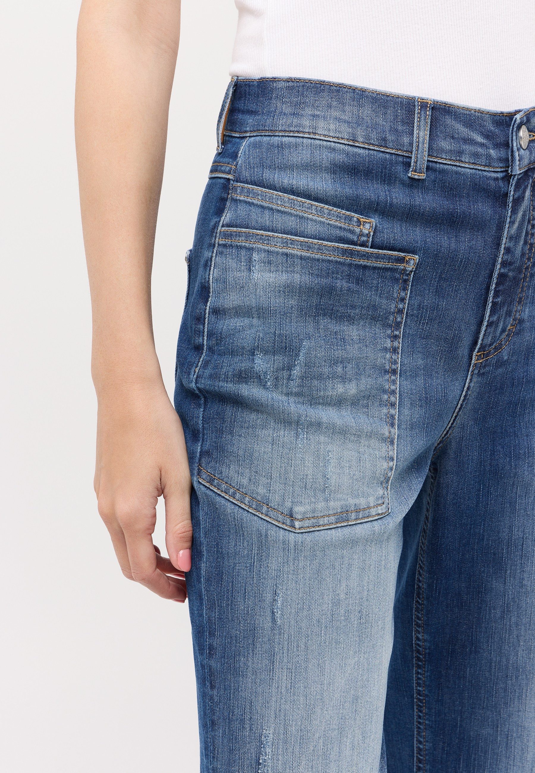 ANGELS Relax-fit-Jeans LIBERTA TURN UP Relaxed fit, aus Baumwollmischung, mit großen Vordertaschen
