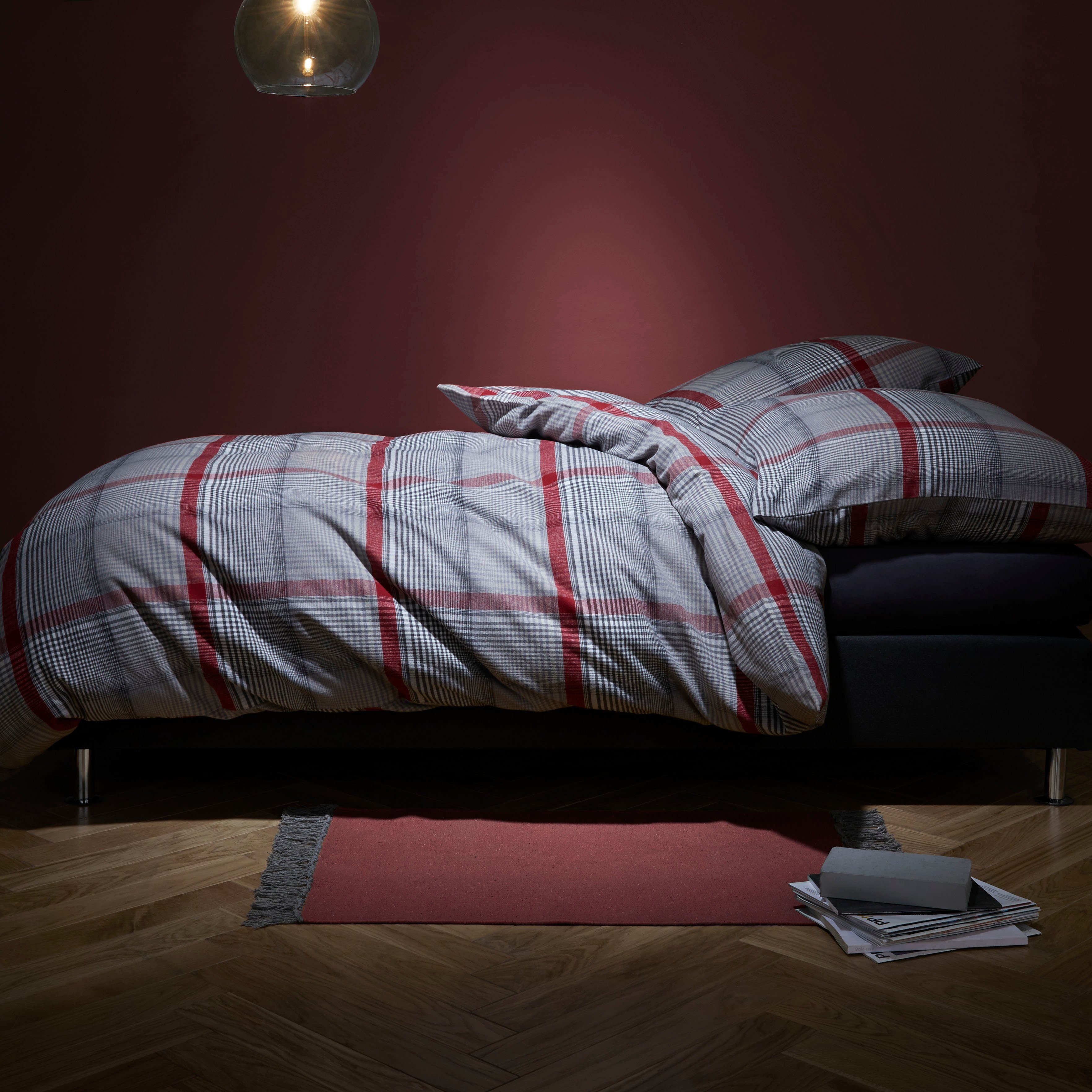 fleuresse Bettwäsche Lech 4385, Flanell, 2 teilig, Edelflanell, Baumwolle, in Gr. 135x200, 155x220, 200x200cm