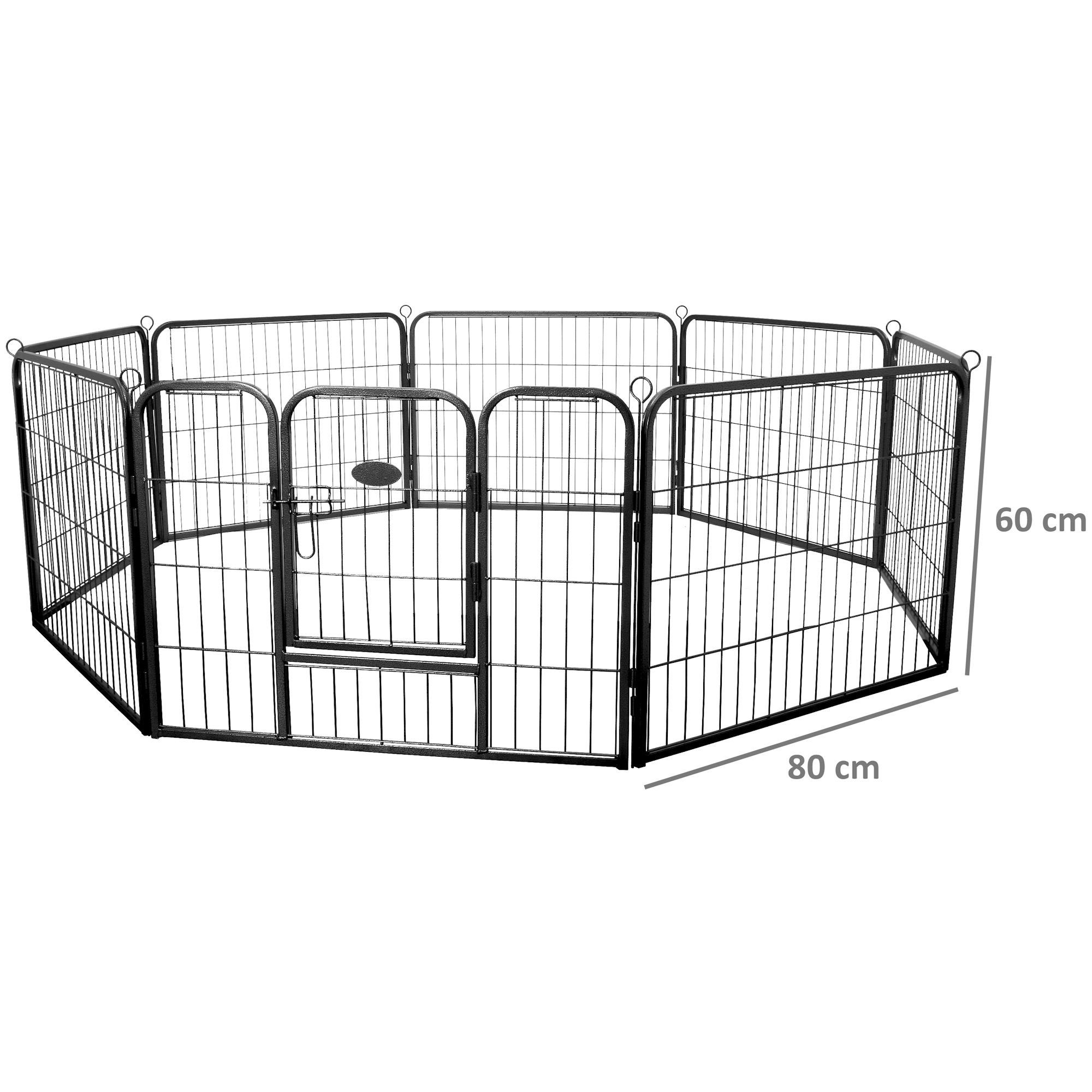 Zelsius Freigehege Stahl Welpenauslauf "Rocky" für Haustier, faltbar, (B) 80 x (H) 60 cm