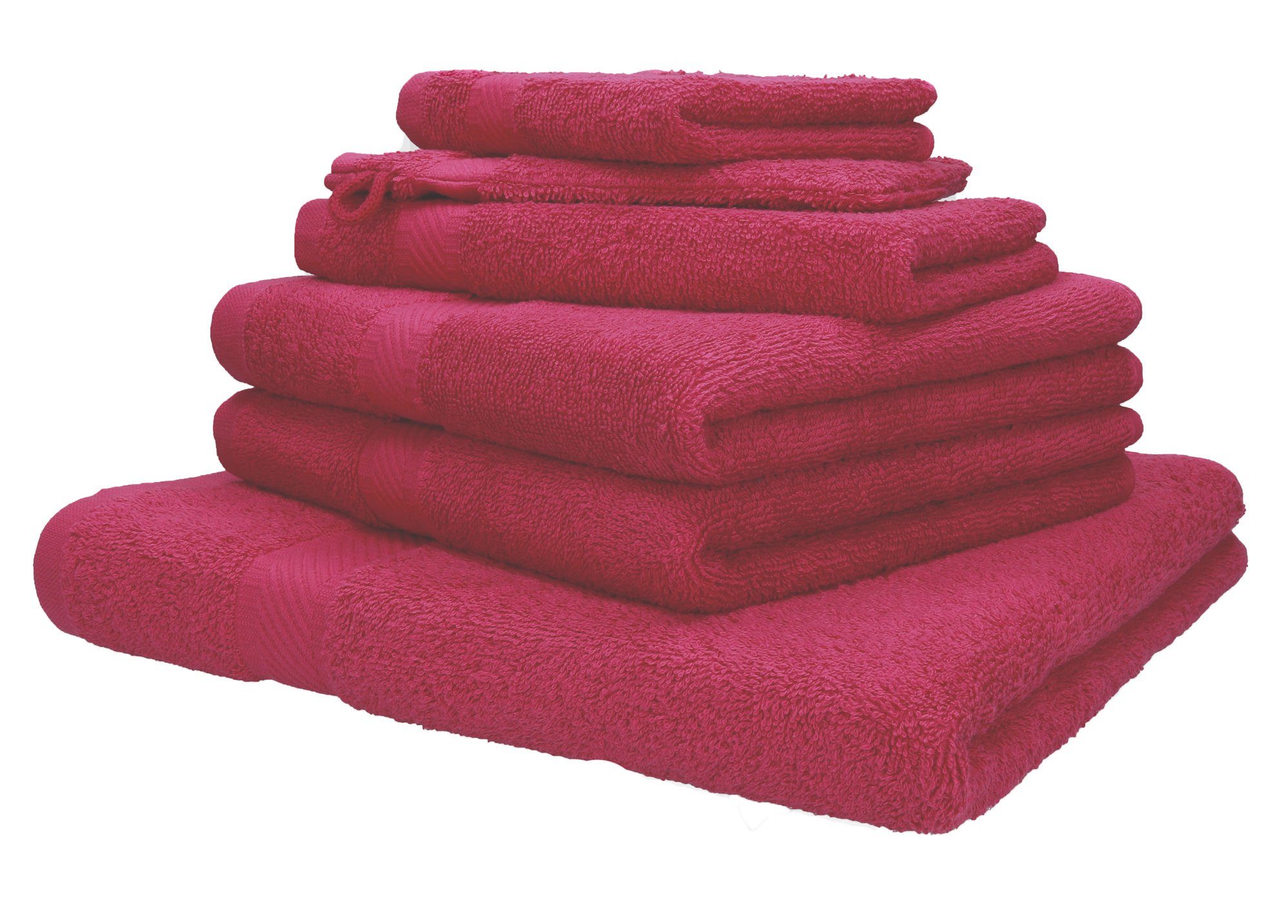 Baumwolle Farben, 6 in Handtuch Set 100% Palermo verschiedenen cranberry tlg. Betz