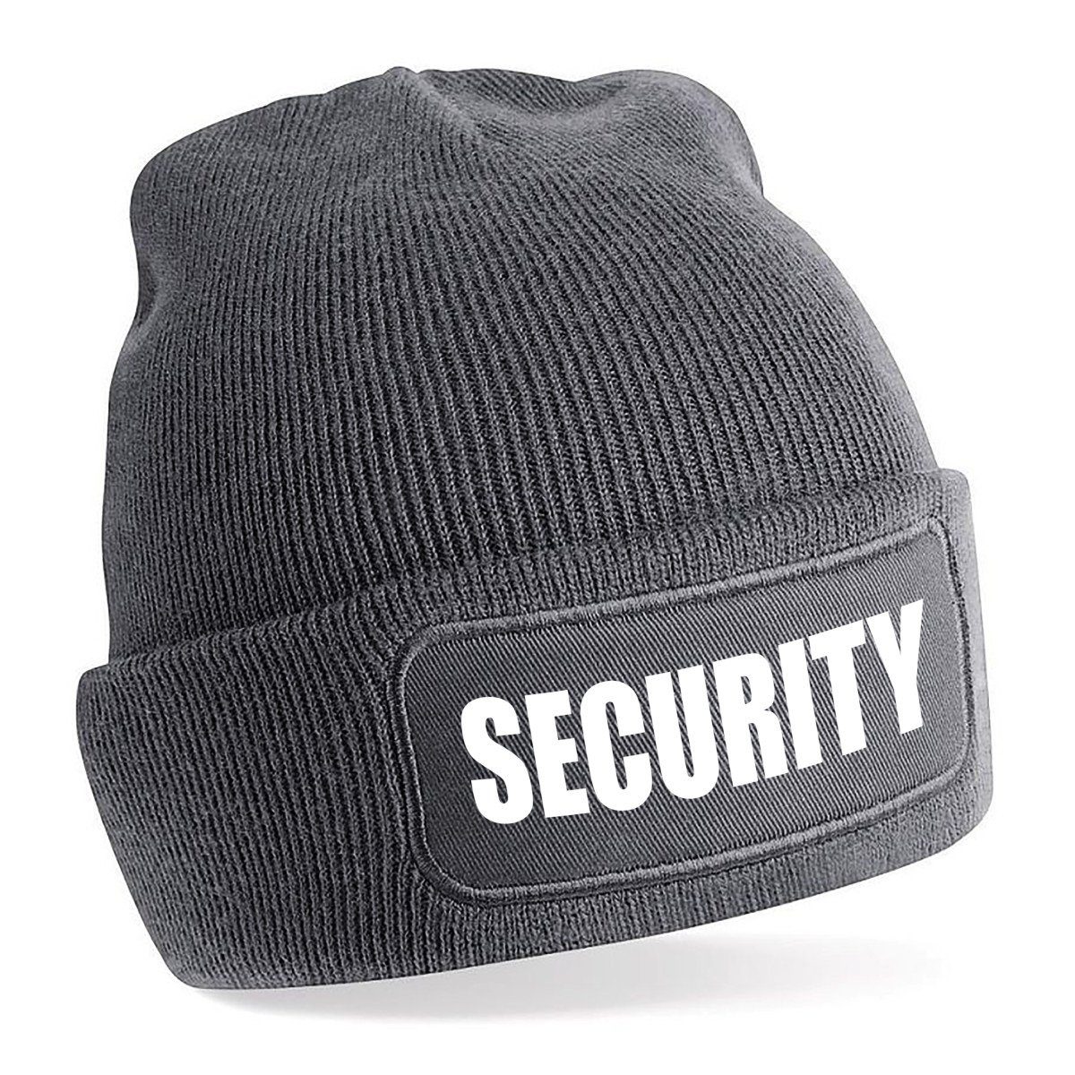 Herzbotschaft Beanie Strickmütze mit Spruch Security (Mütze mit Aufdruck, Skimütze) Unisex SoftTouch angenehm weiche und warme Wintermütze Einheitsgröße