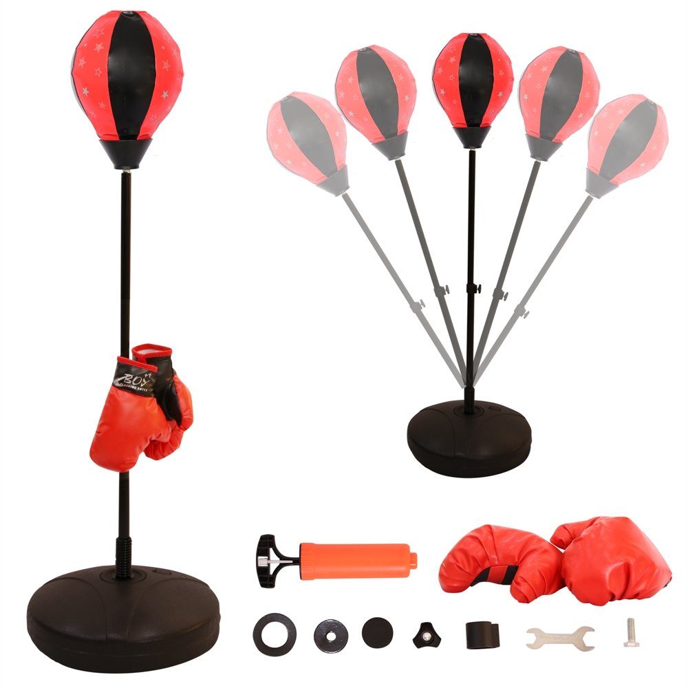 Boxsack Kinder Standboxsack + Boxhandschuhe verstellbar Punching Ball Boxbirne
