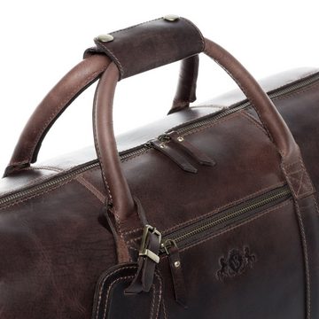 SID & VAIN Reisetasche Leder Weekender Unisex CHAD, Echtleder Reisegepäck für Damen & Herren, Sporttasche XL braun