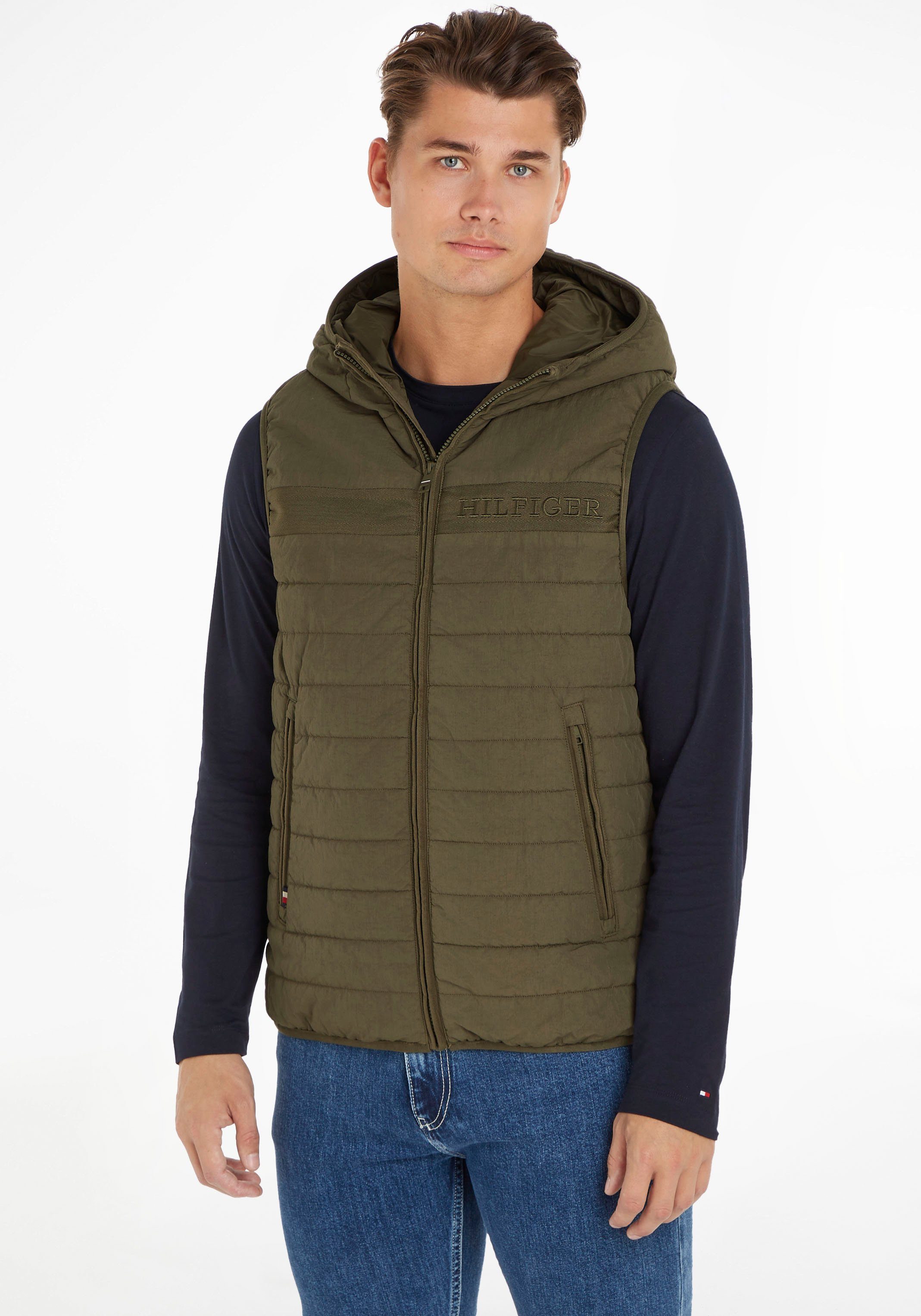 Tommy Hilfiger Steppweste GMD HOODED PADDED VEST im hochgeschlossenen Design