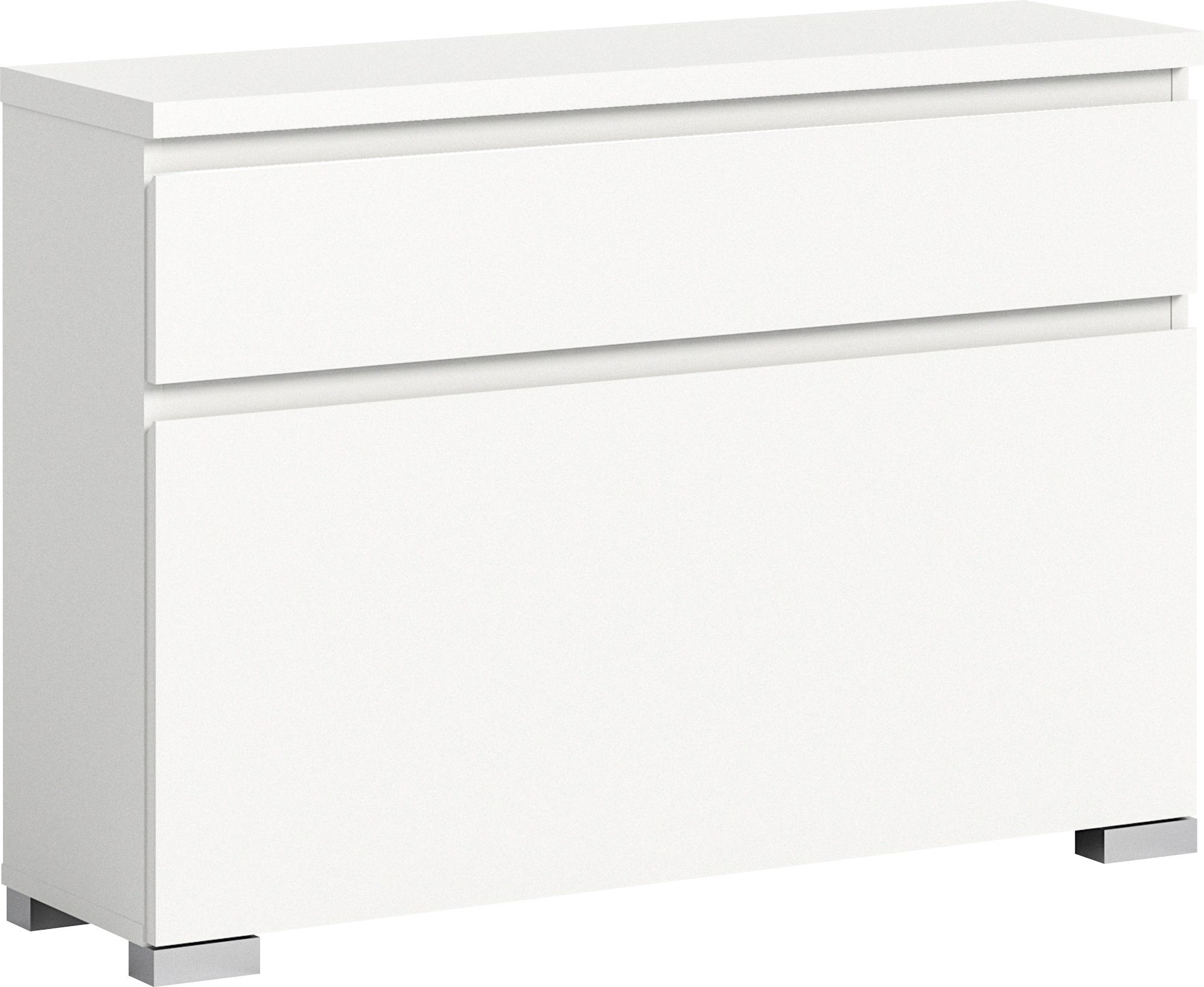 INOSIGN Schuhschrank Skoskap, Tiefe 27cm, 1 Klappe, 1 Schubkasten, Platz für 4 Schuhpaare hängend und stehend montierbar, Schuhkipper, Schuhkommode, Schuhregal