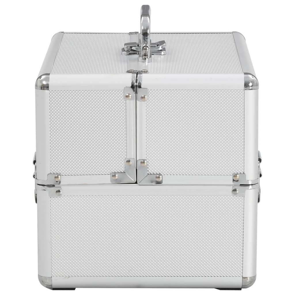 vidaXL Kosmetik-Koffer Kosmetikkoffer 22x30x21 cm Aluminium Silbern