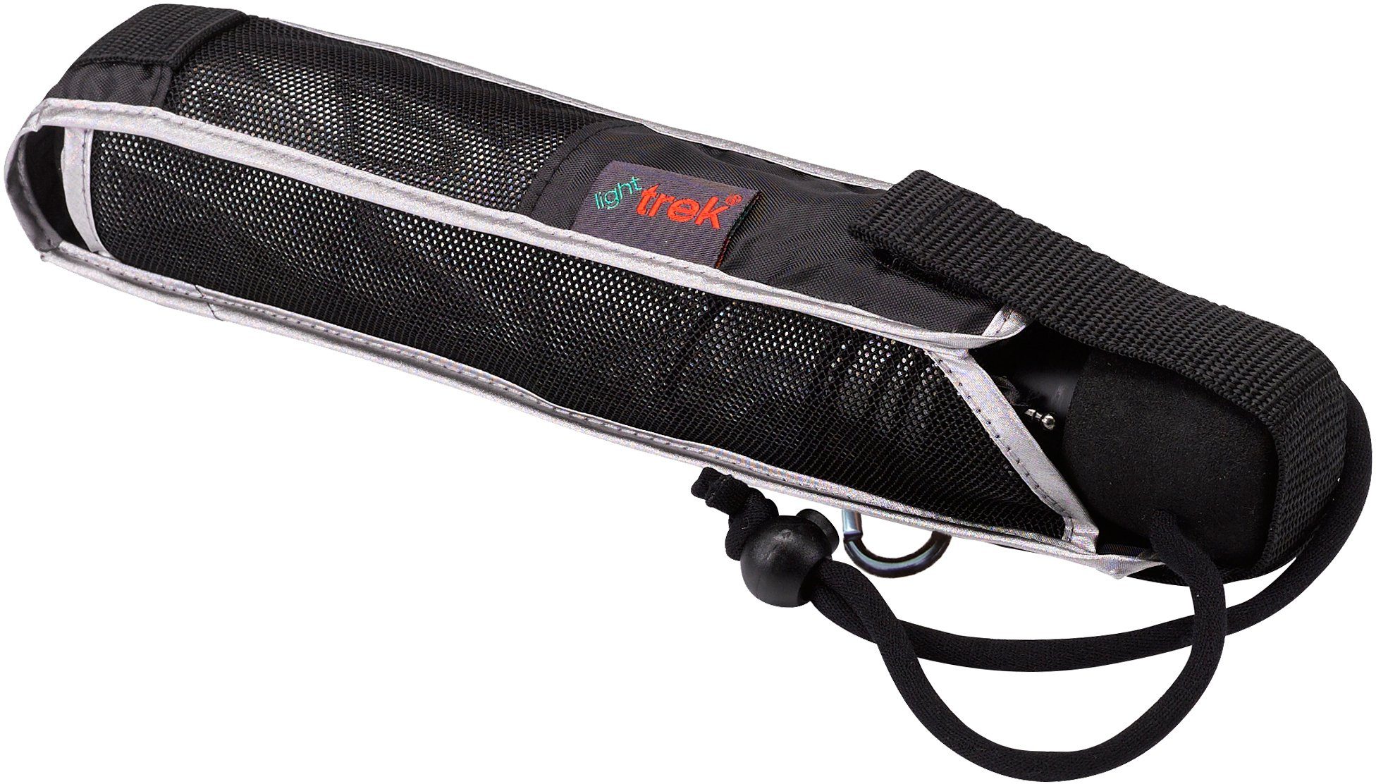 EuroSCHIRM® Taschenregenschirm light trek, silber, UV-Lichtschutzfaktor 50+ Kompass integriertem und mit
