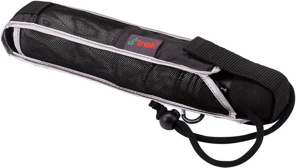 EuroSCHIRM® Taschenregenschirm light trek, silber, mit UV-Lichtschutzfaktor  50+ und integriertem Kompass