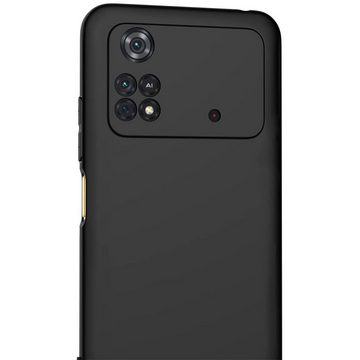 CoolGadget Handyhülle Black Series Handy Hülle für Xiaomi Poco M4 Pro 6,43 Zoll, Edle Silikon Schlicht Robust Schutzhülle für Poco M4 Pro 4G Hülle