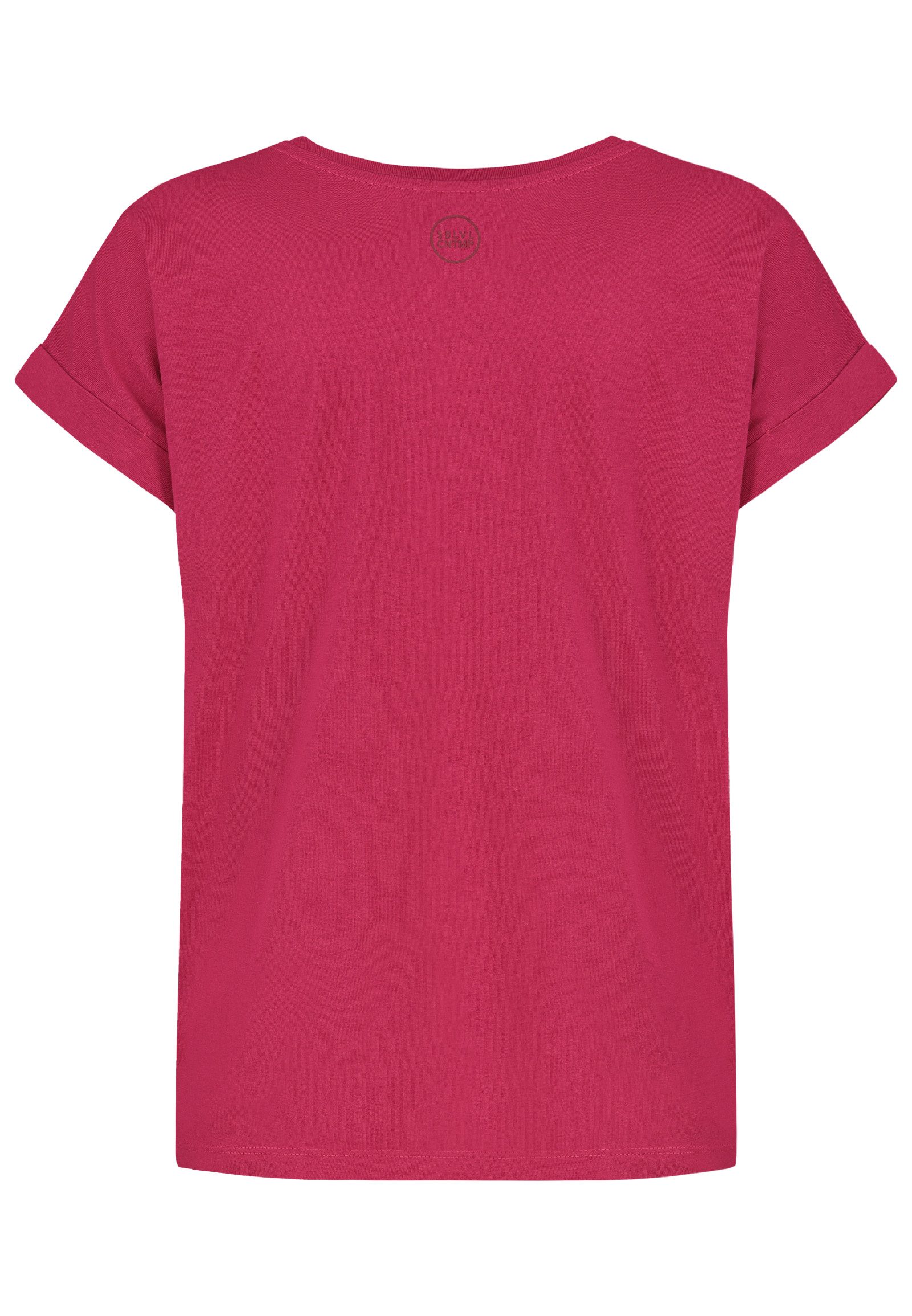 SUBLEVEL T-Shirt Damen Shirt Turn-Up Ärmel Weiches Basic Shirt Rundhals Kurzarm Baunwolle Modal Mix, super soft, unifarben, markenlogo – Bild 4 von 5