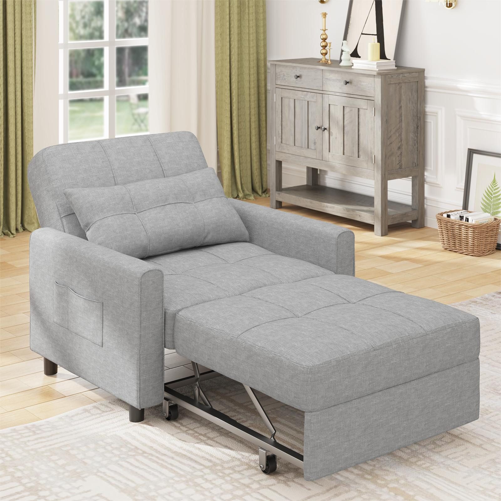 Bealife Sessel 3 in 1 Klappsessel, Schlafsessel, Liegesessel, 191 cm erweiterte (1 Set,Sessel, Relaxsessel), Liegefläche 191cm, verstellbar