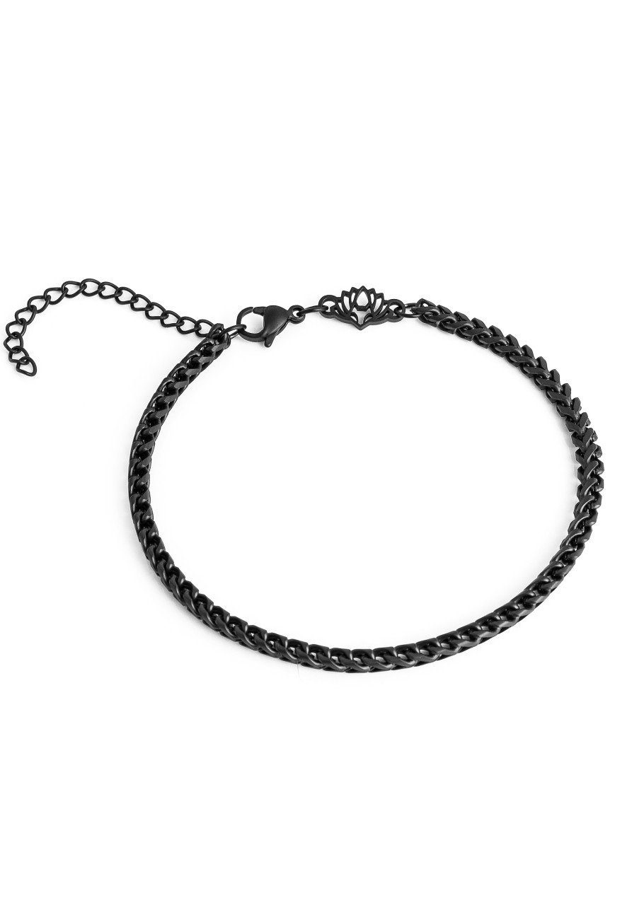 Akitsune Armband Franco Kettengliederarmband Mattschwarz 19cm