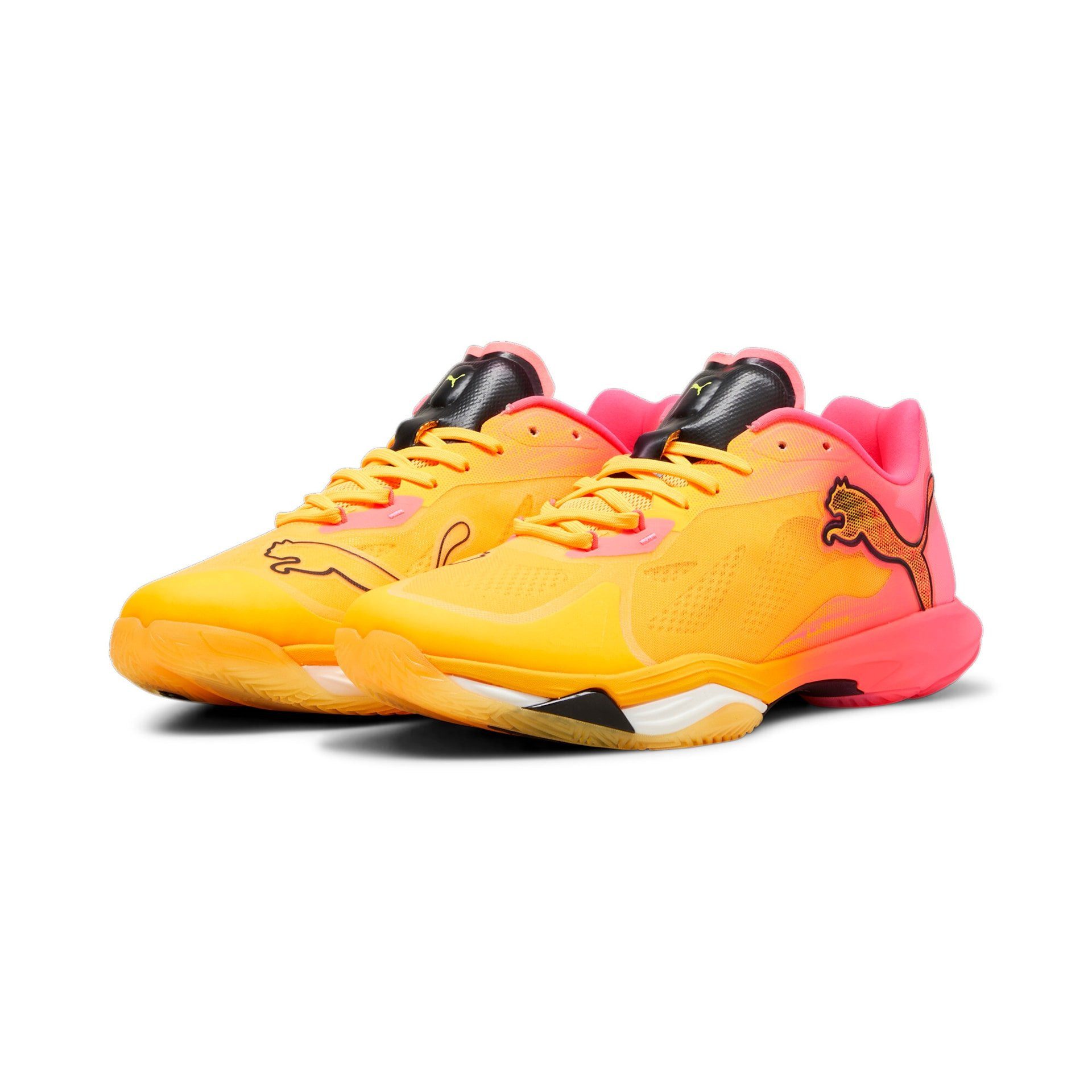 PUMA Hallen-Indoorschuhe Vantage Nitro (Dämpfung) gelb/pinkrot Herren Badmintonschuh