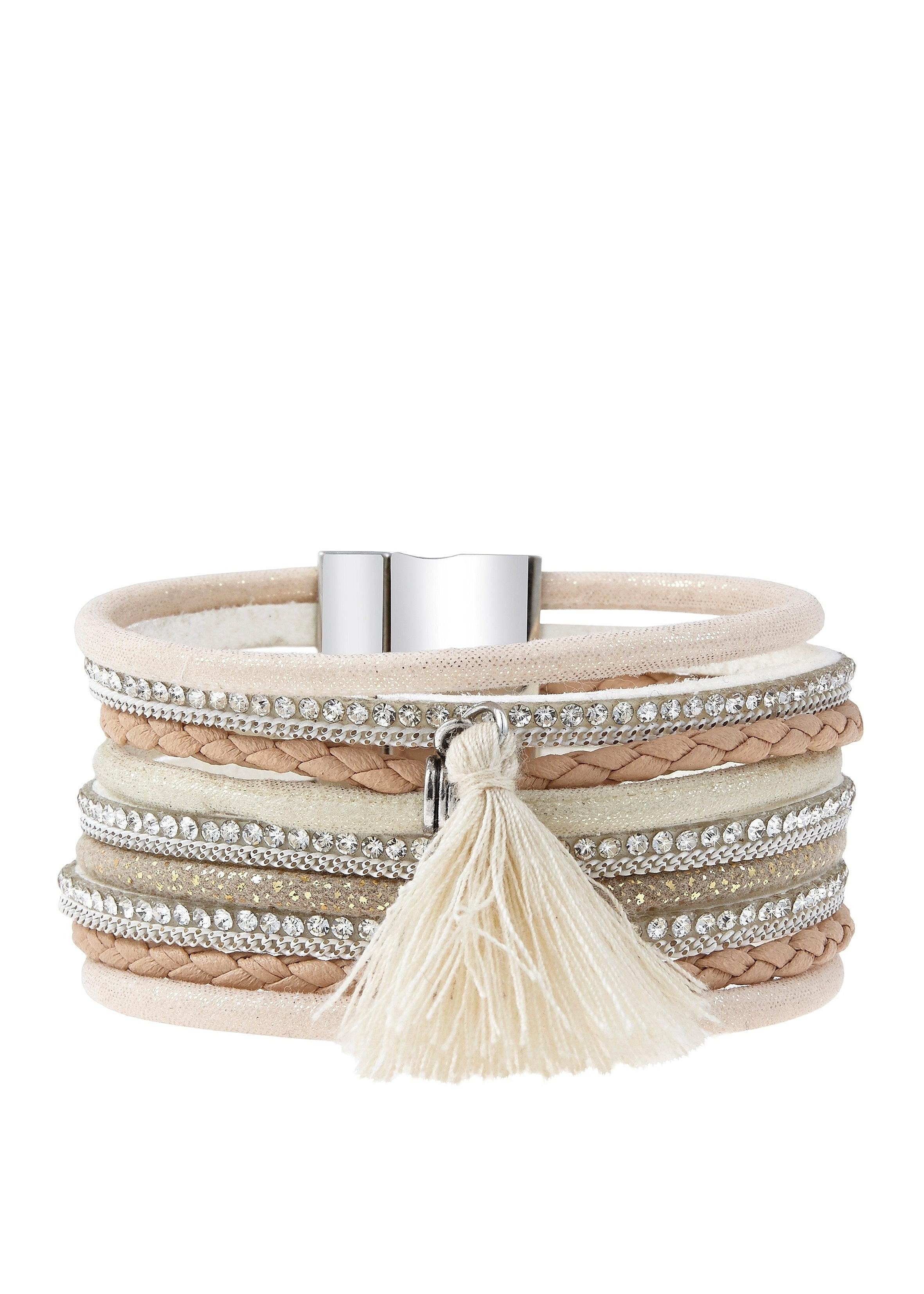 LASCANA Wickelarmband Layer Armband mit Tassel, mit Magnetverschluss, Armsc günstig online kaufen