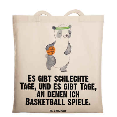 Mr. & Mrs. Panda Tragetasche Panda Basketball - Transparent - Geschenk, Gewinn, Hobby, Beuteltasch (1-tlg), Modisches Design